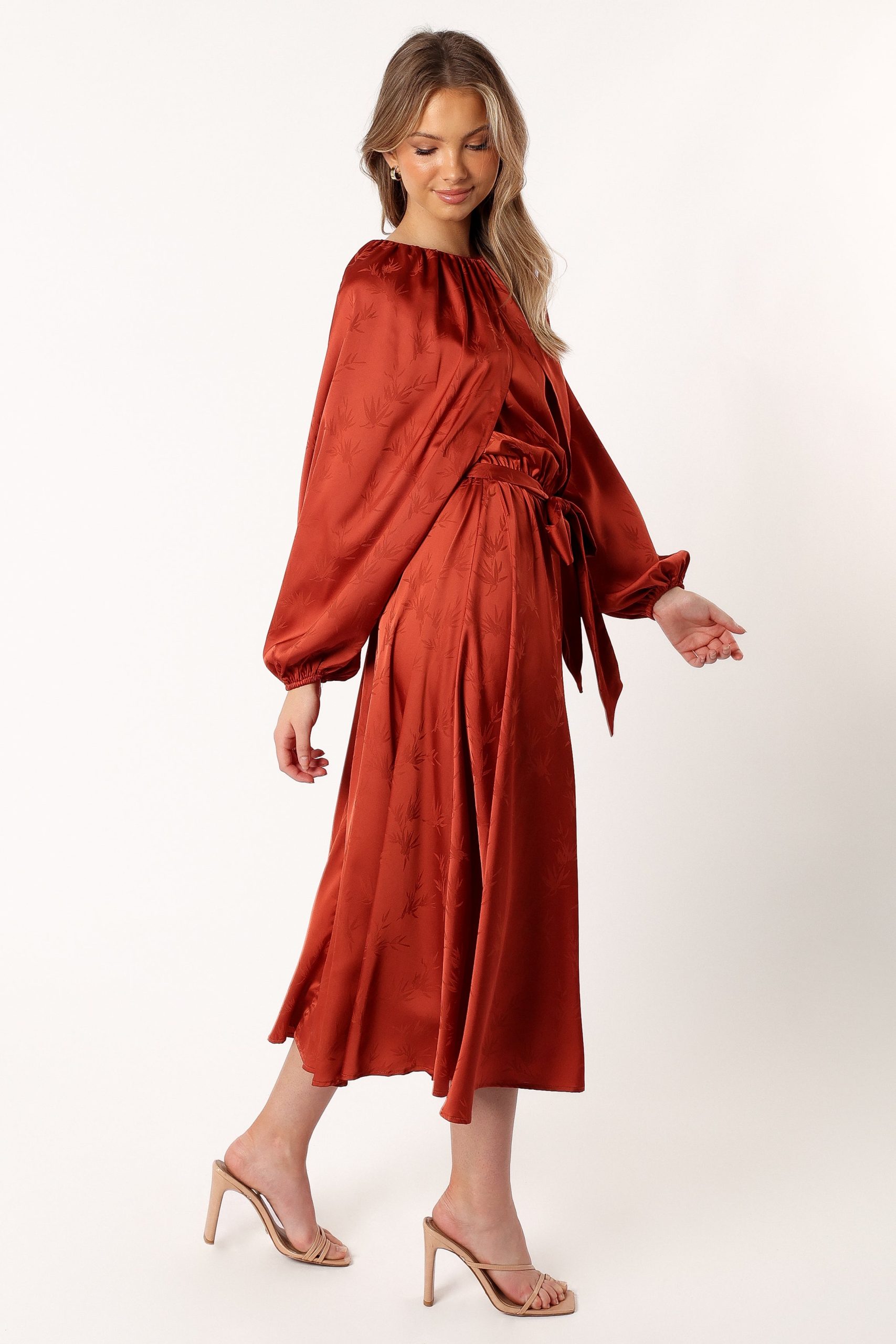Lexie Long Sleeve Midi Dress - Bronze - Image 6