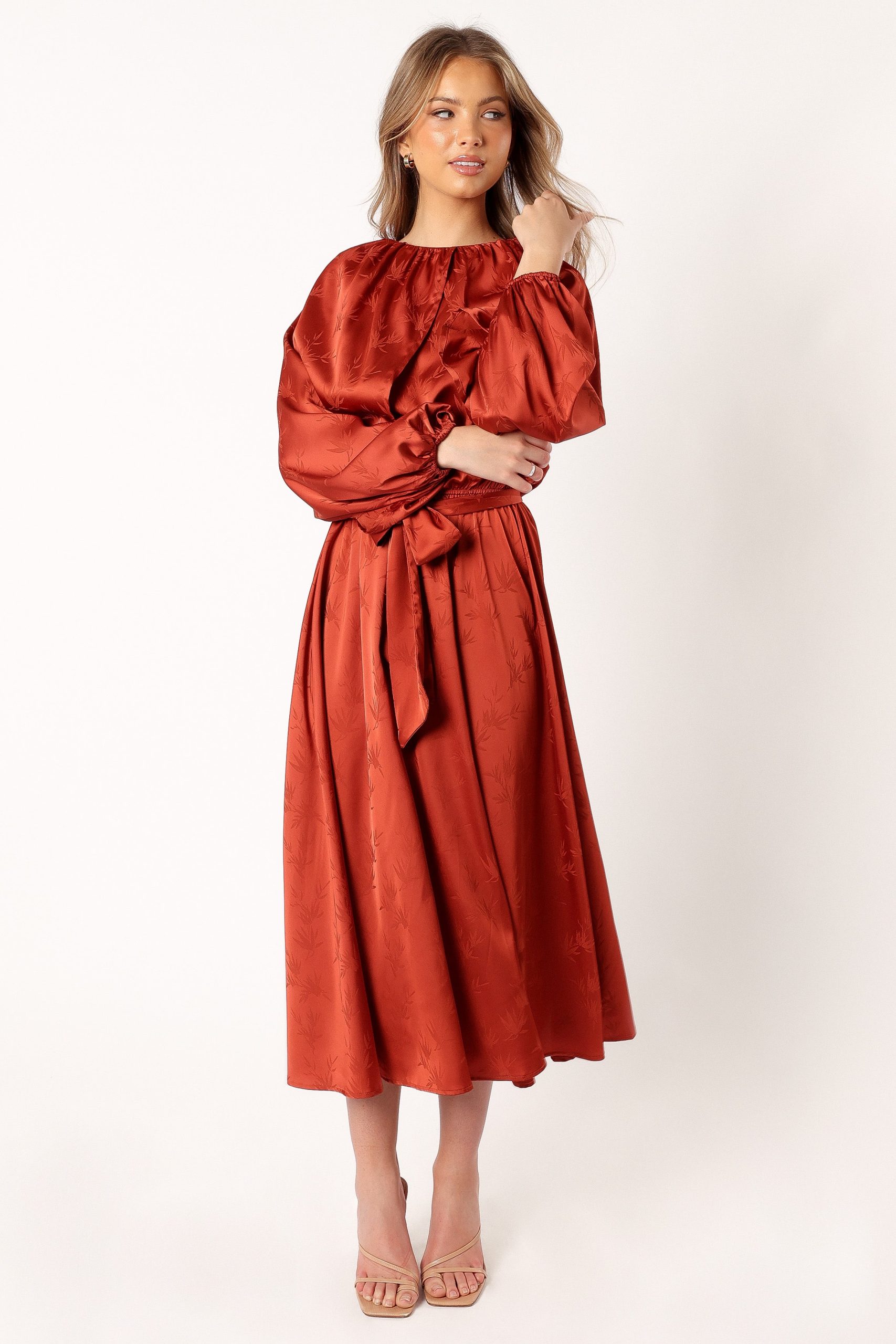 Lexie Long Sleeve Midi Dress - Bronze - Image 9