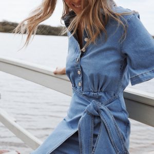 Leyton Mini Dress - Denim Chambray