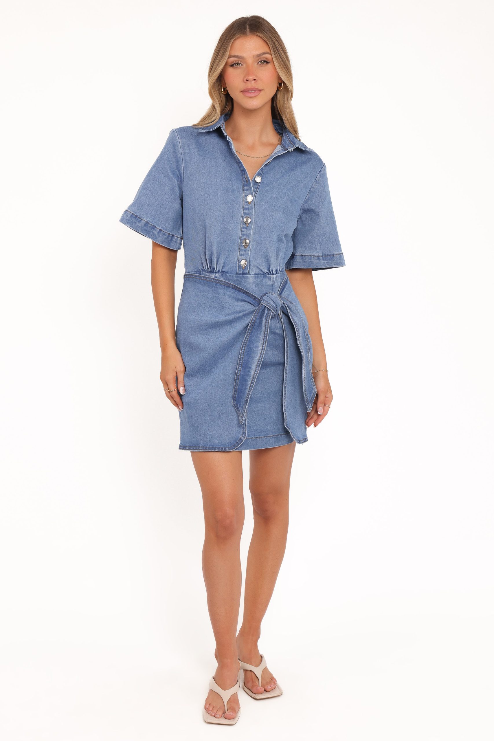 Leyton Mini Dress - Denim Chambray - Image 6