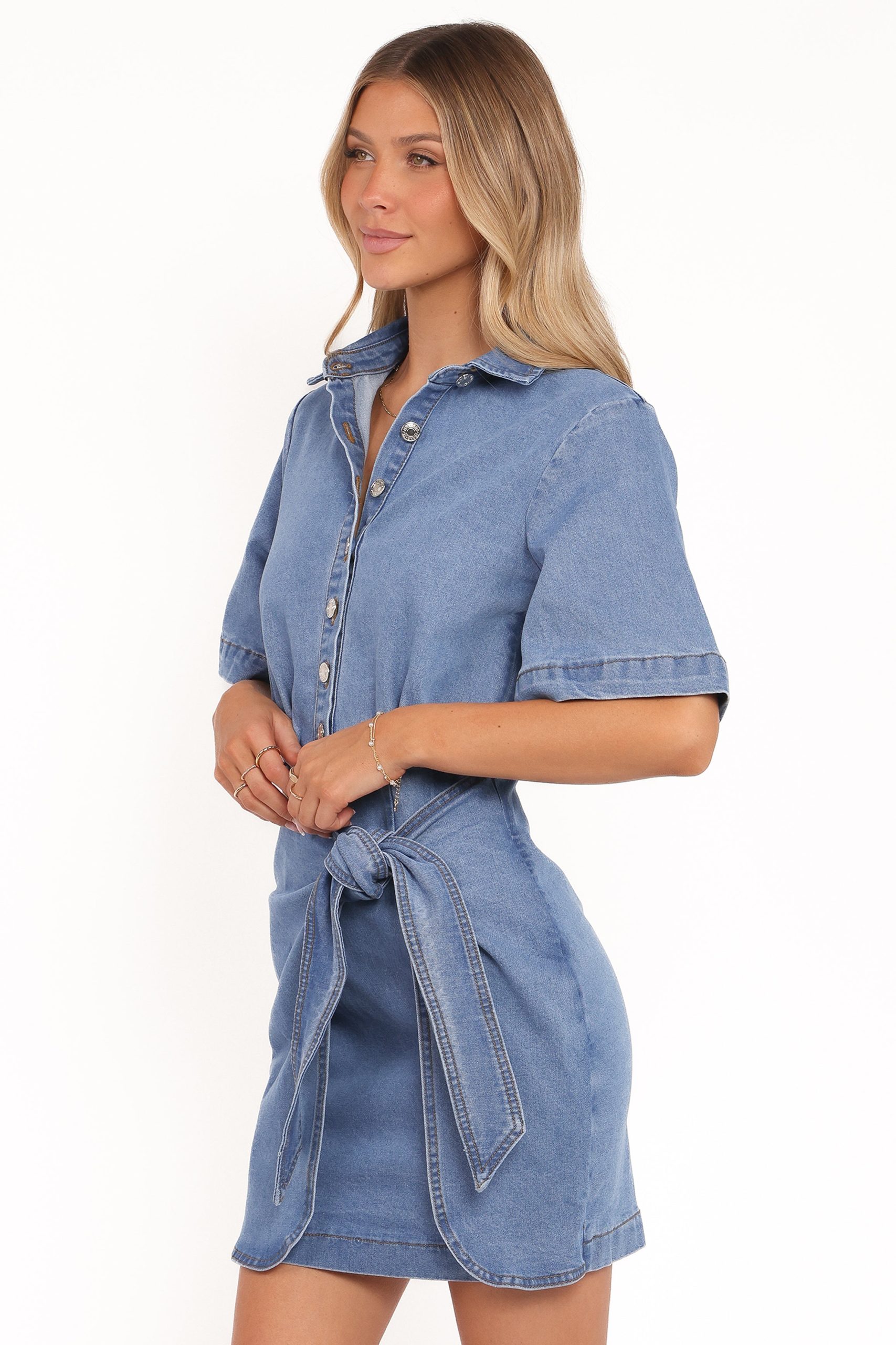 Leyton Mini Dress - Denim Chambray - Image 4