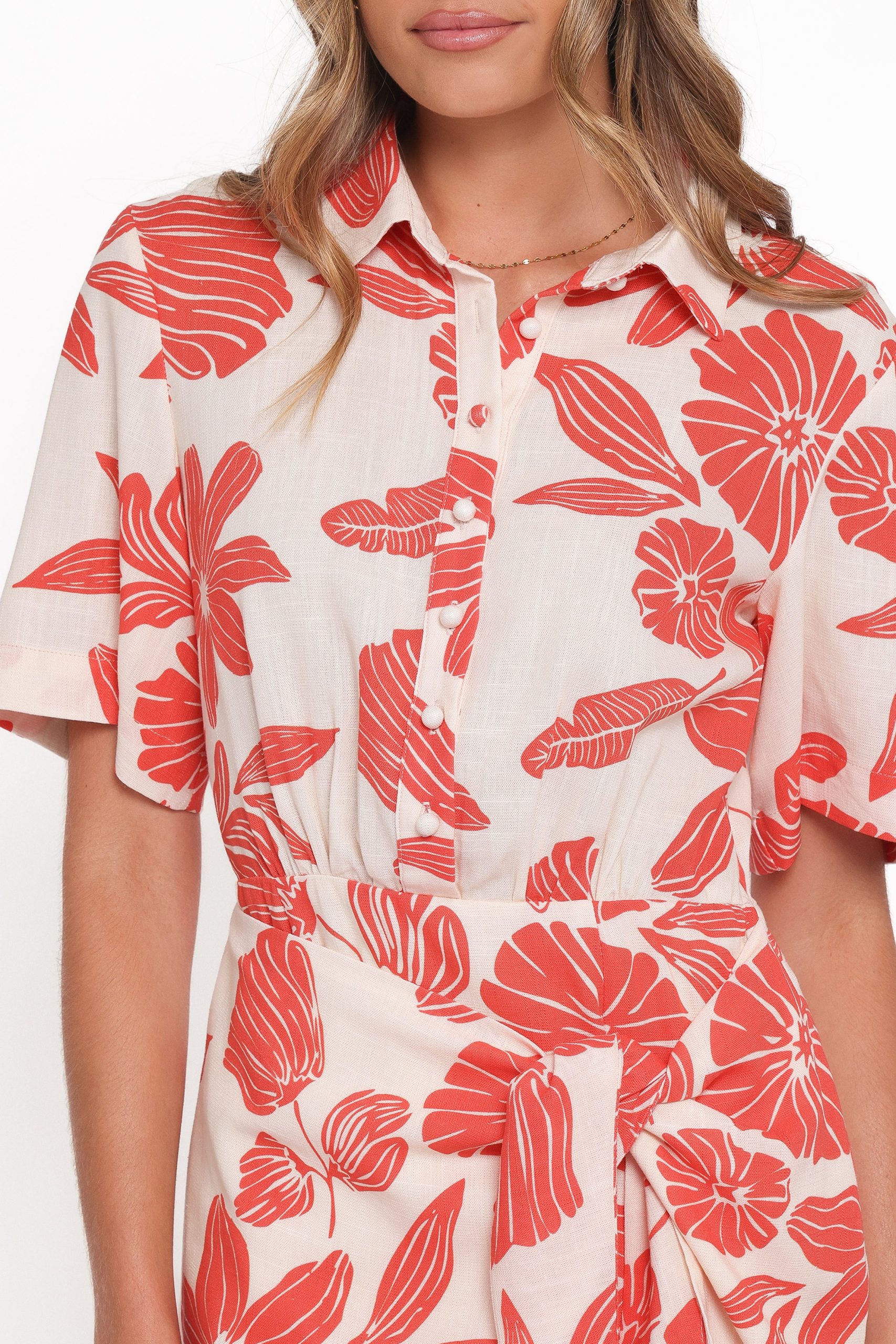Leyton Mini Dress - Red Floral - Image 3