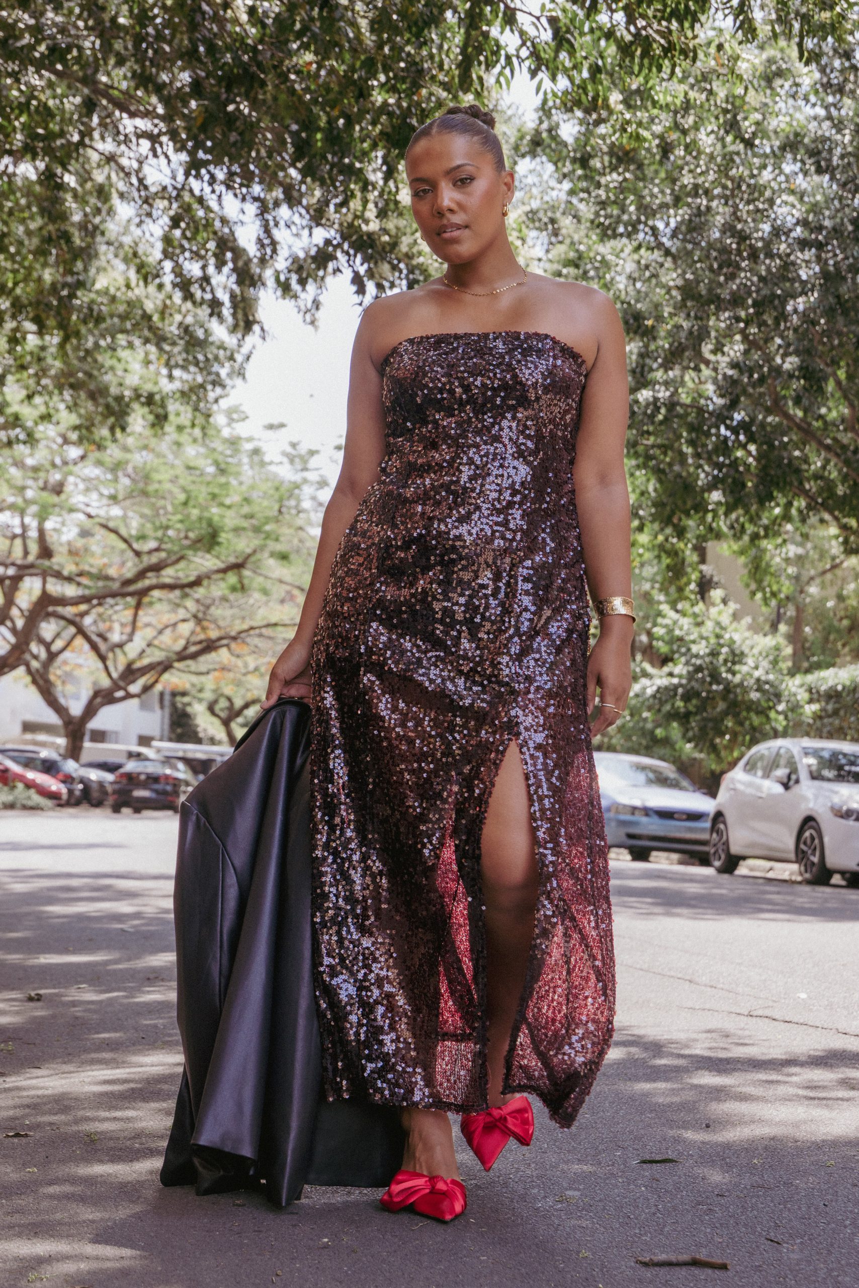 Liliane Maxi Dress - Cherry Sequin - Image 7