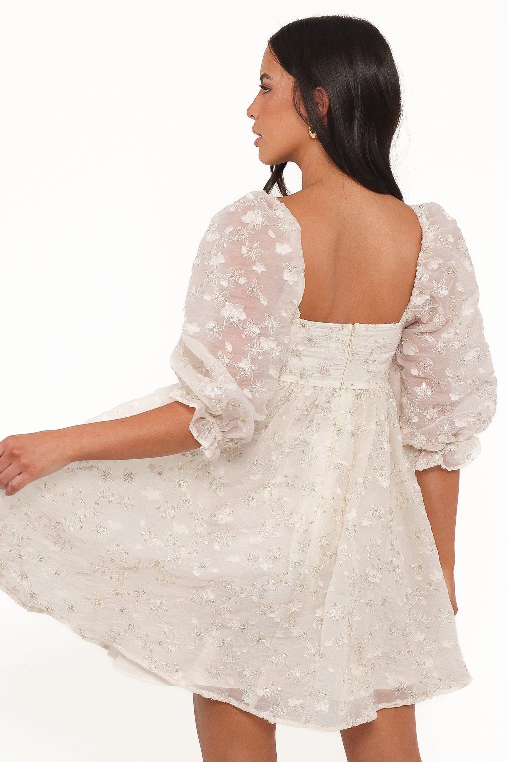 Lillan Mini Dress - Ivory Sequin - Image 4