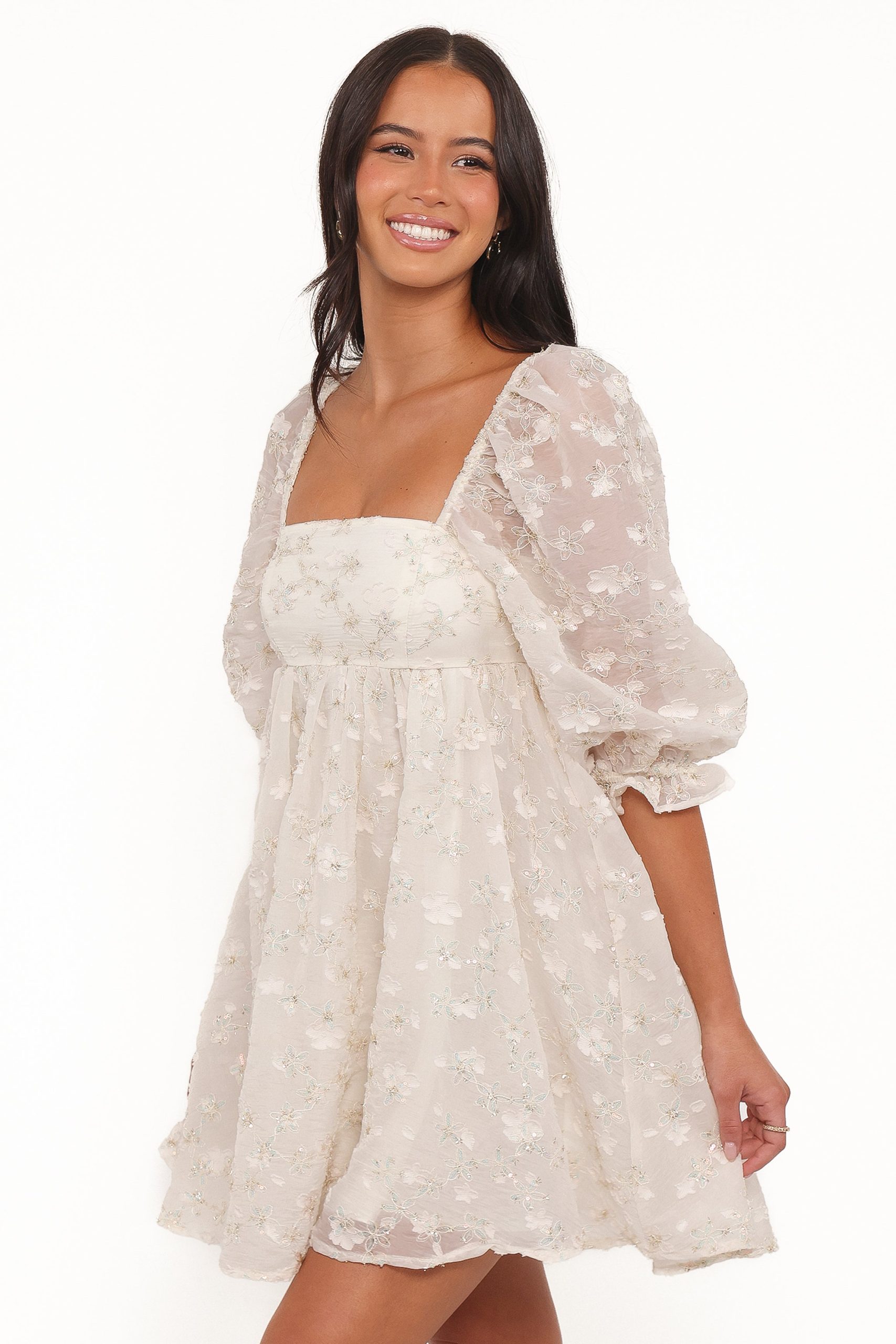 Lillan Mini Dress - Ivory Sequin - Image 3