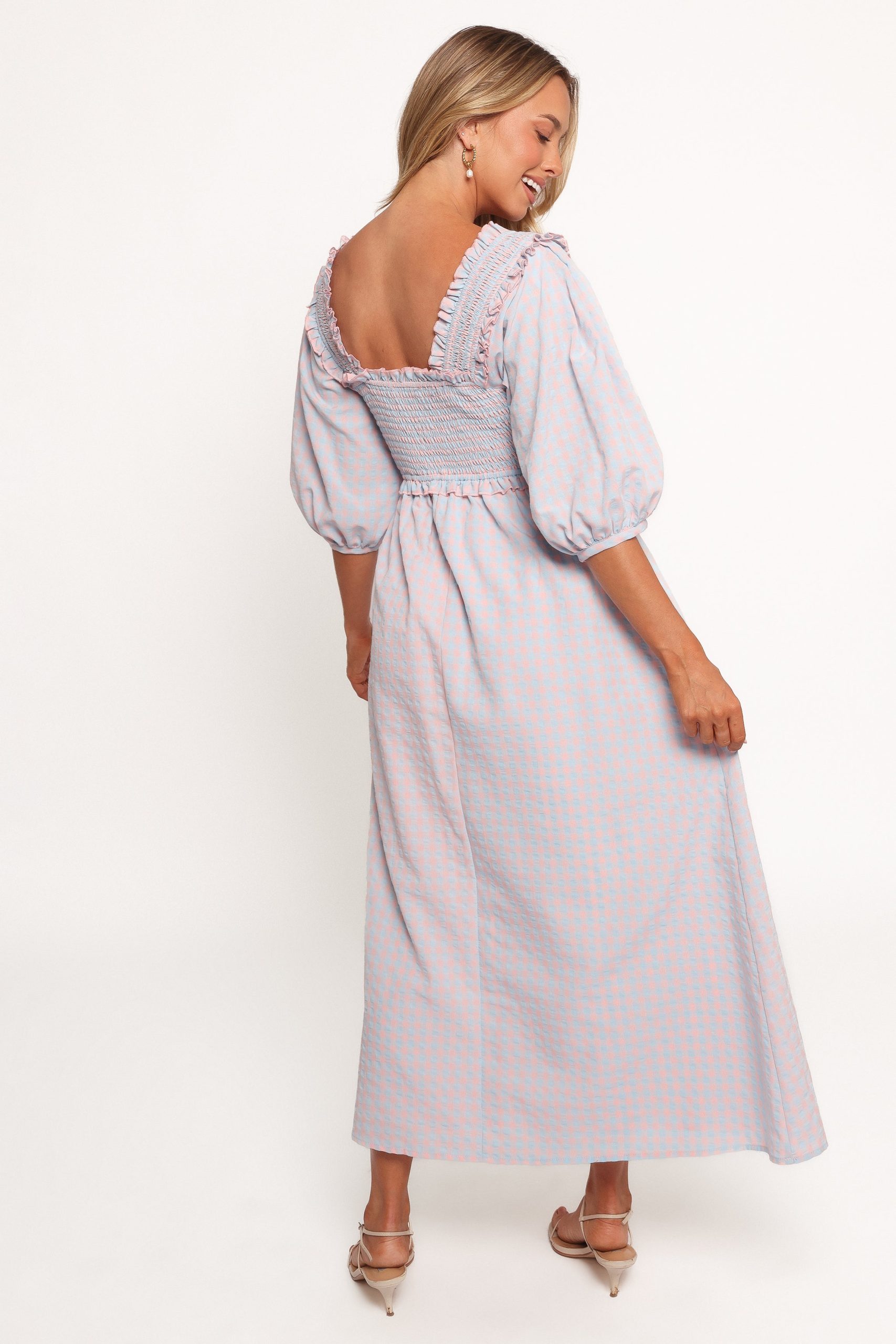 Lille Midi Dress - Blue Gingham - Image 4