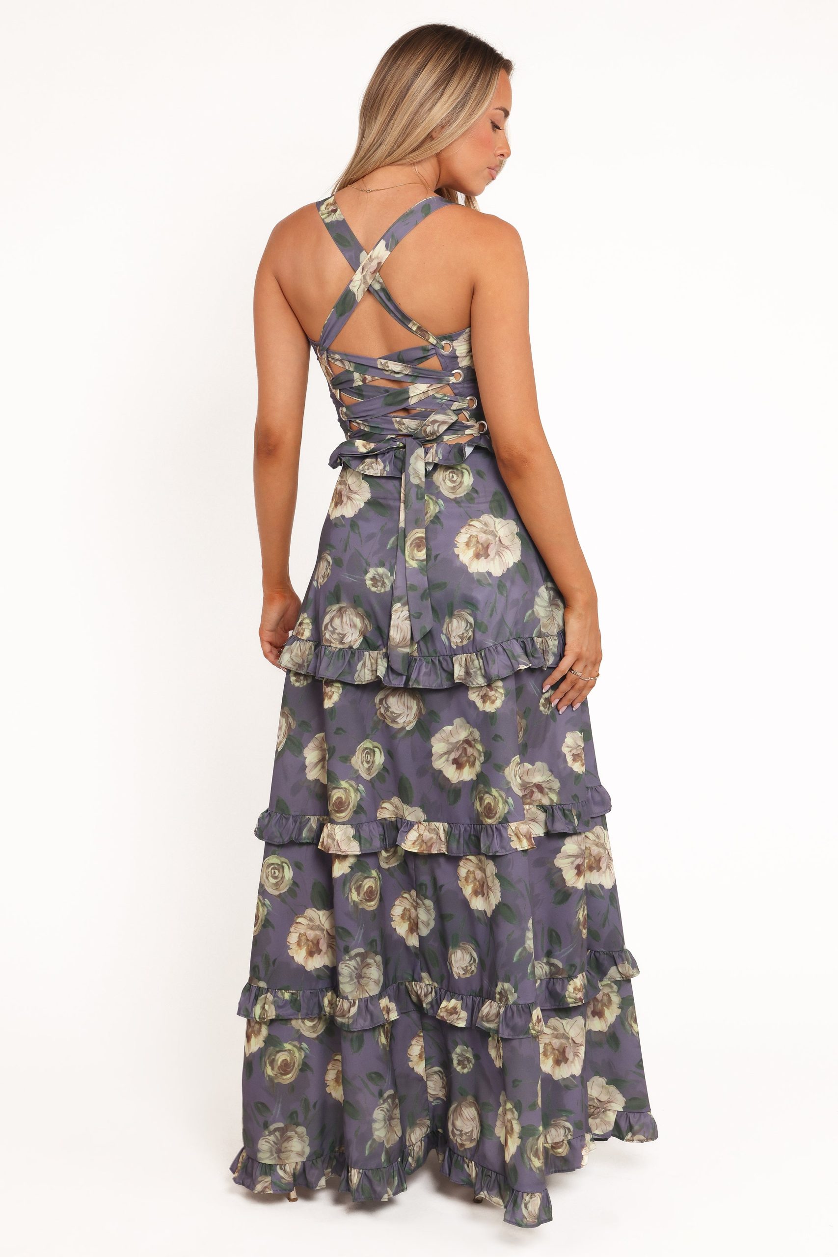 Lillee Tiered Maxi Dress - Lavender Floral - Image 3