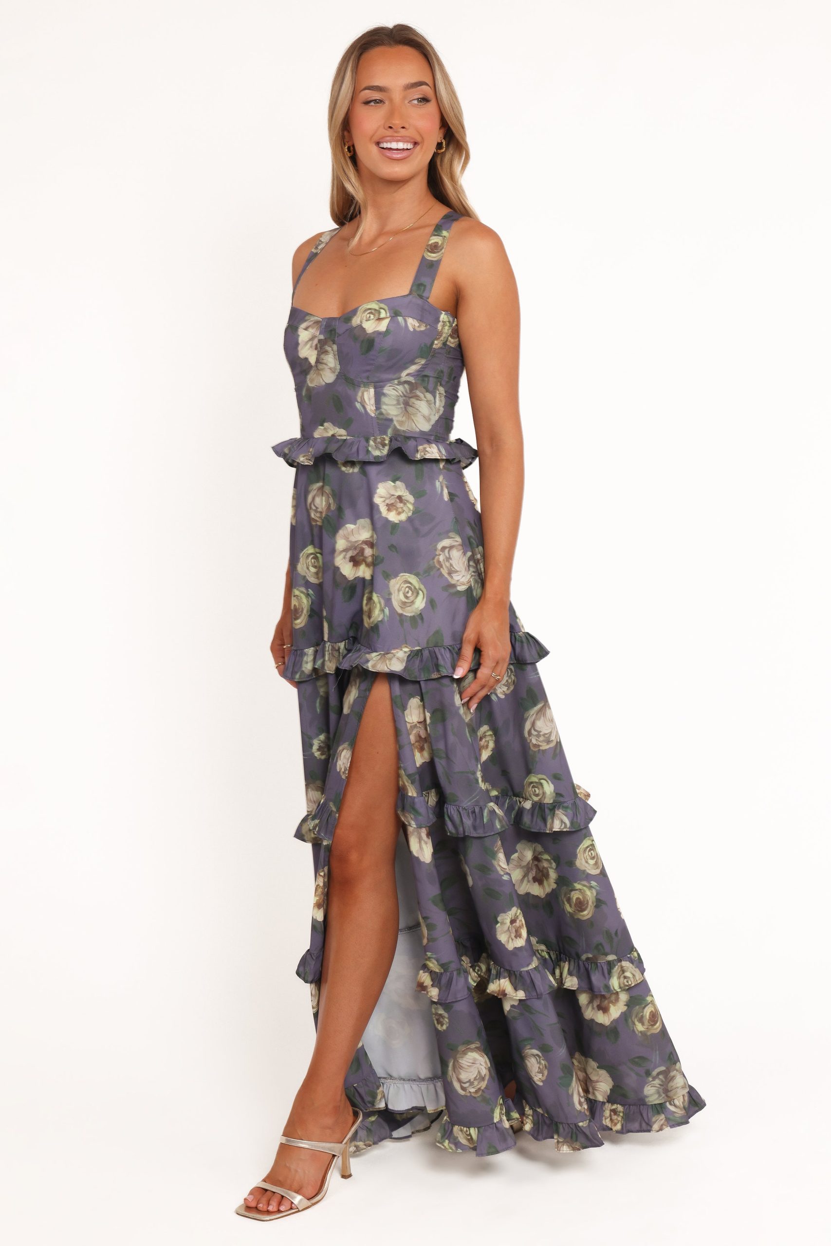 Lillee Tiered Maxi Dress - Lavender Floral - Image 4