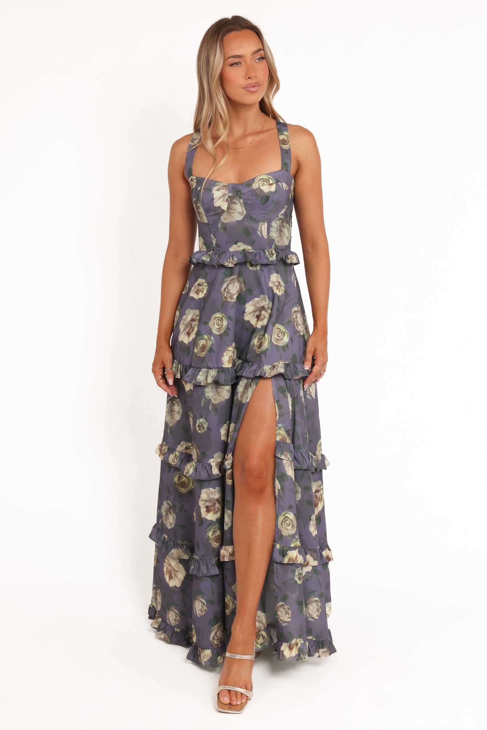 Lillee Tiered Maxi Dress - Lavender Floral - Image 8