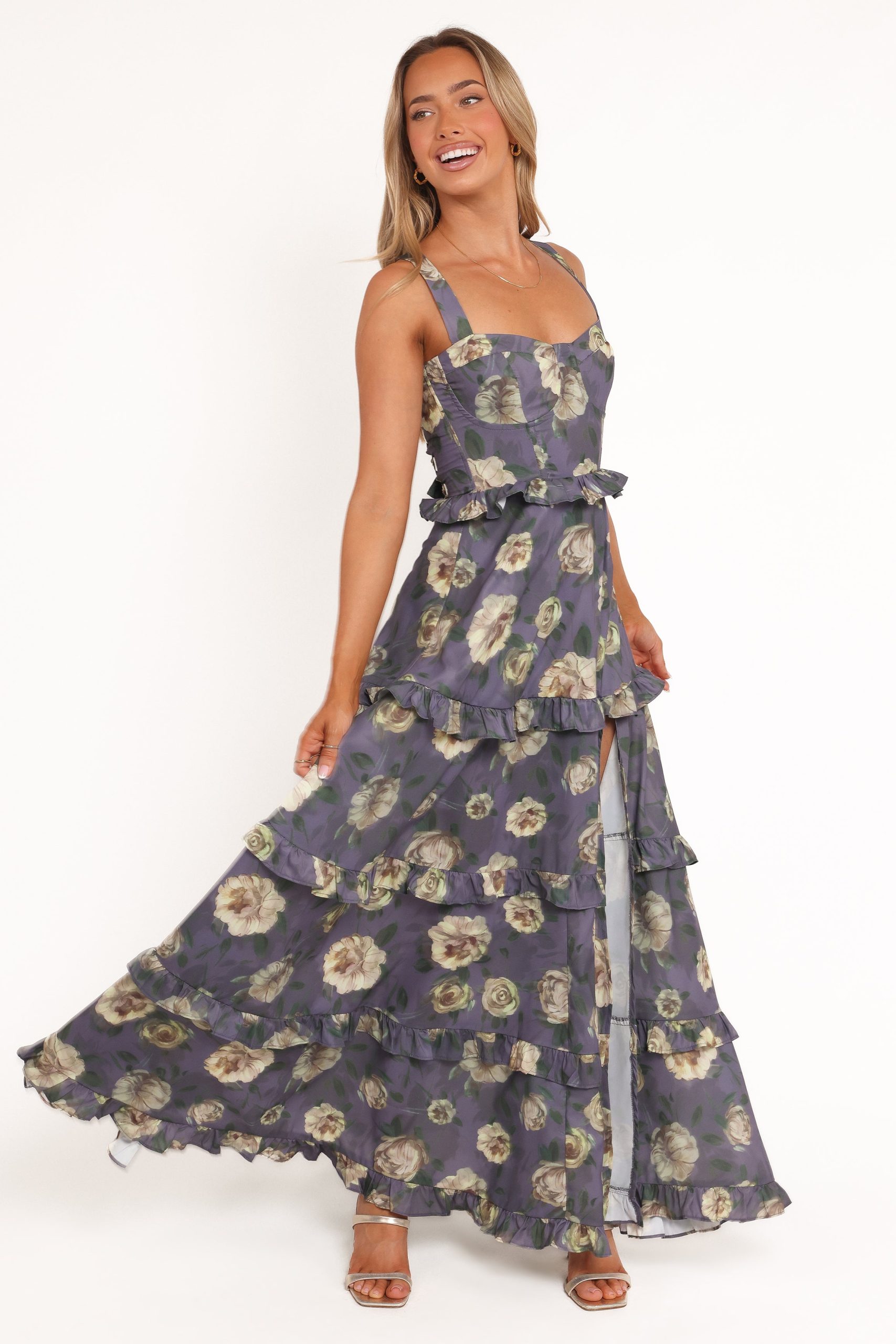 Lillee Tiered Maxi Dress - Lavender Floral - Image 2