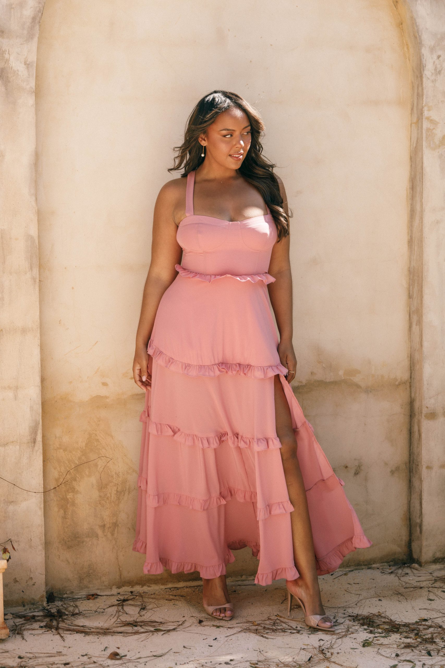 Lillee Tiered Maxi Dress - Mauve - Image 2