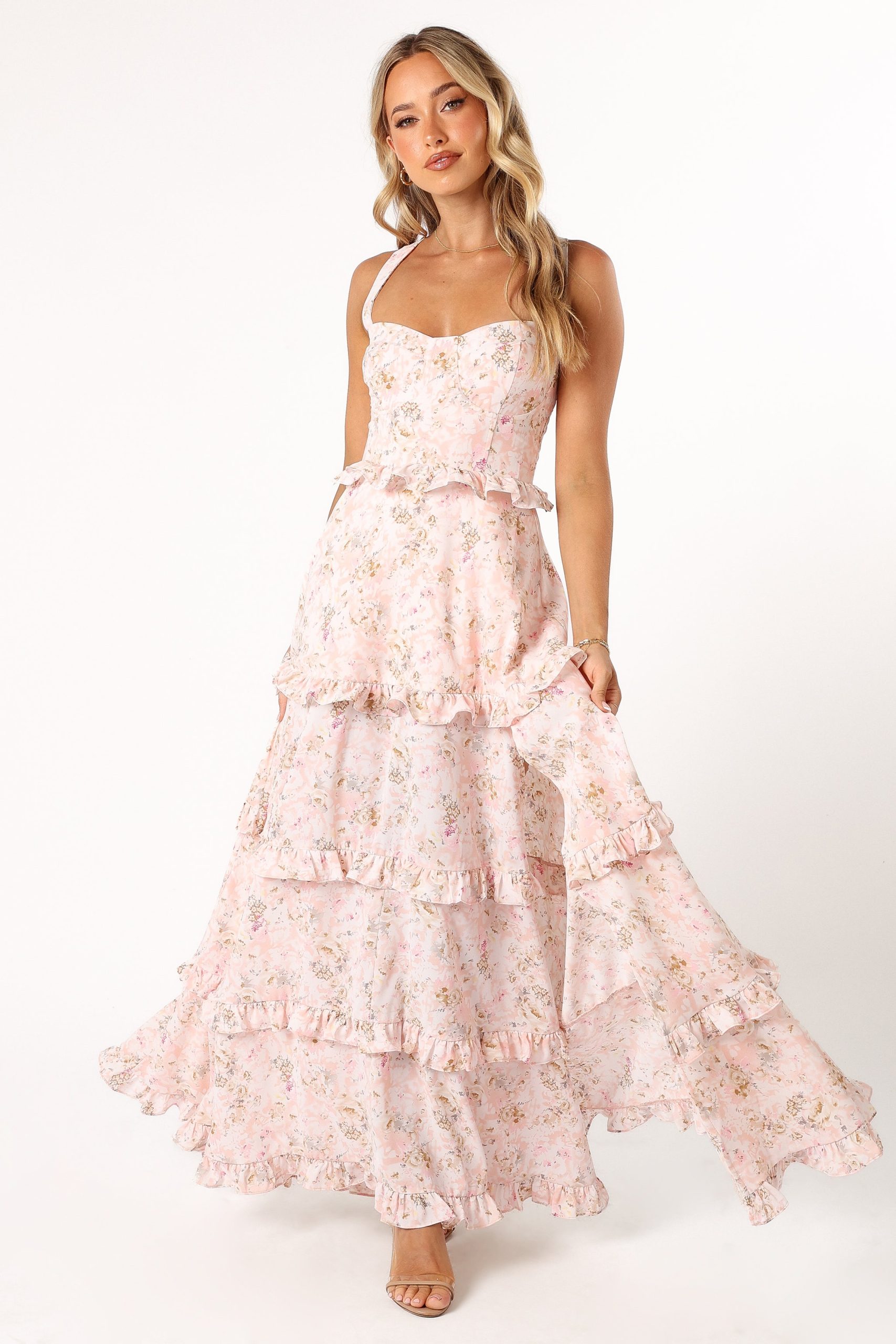 Lillee Tiered Maxi Dress - Pink Floral - Image 4