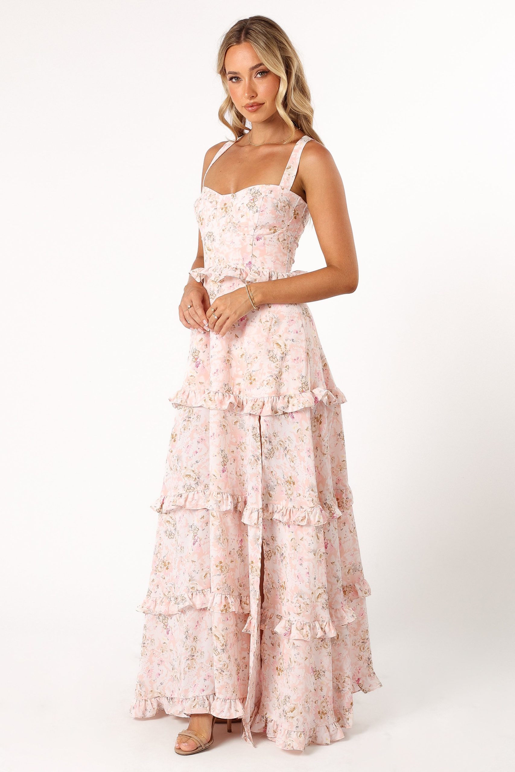 Lillee Tiered Maxi Dress - Pink Floral - Image 7