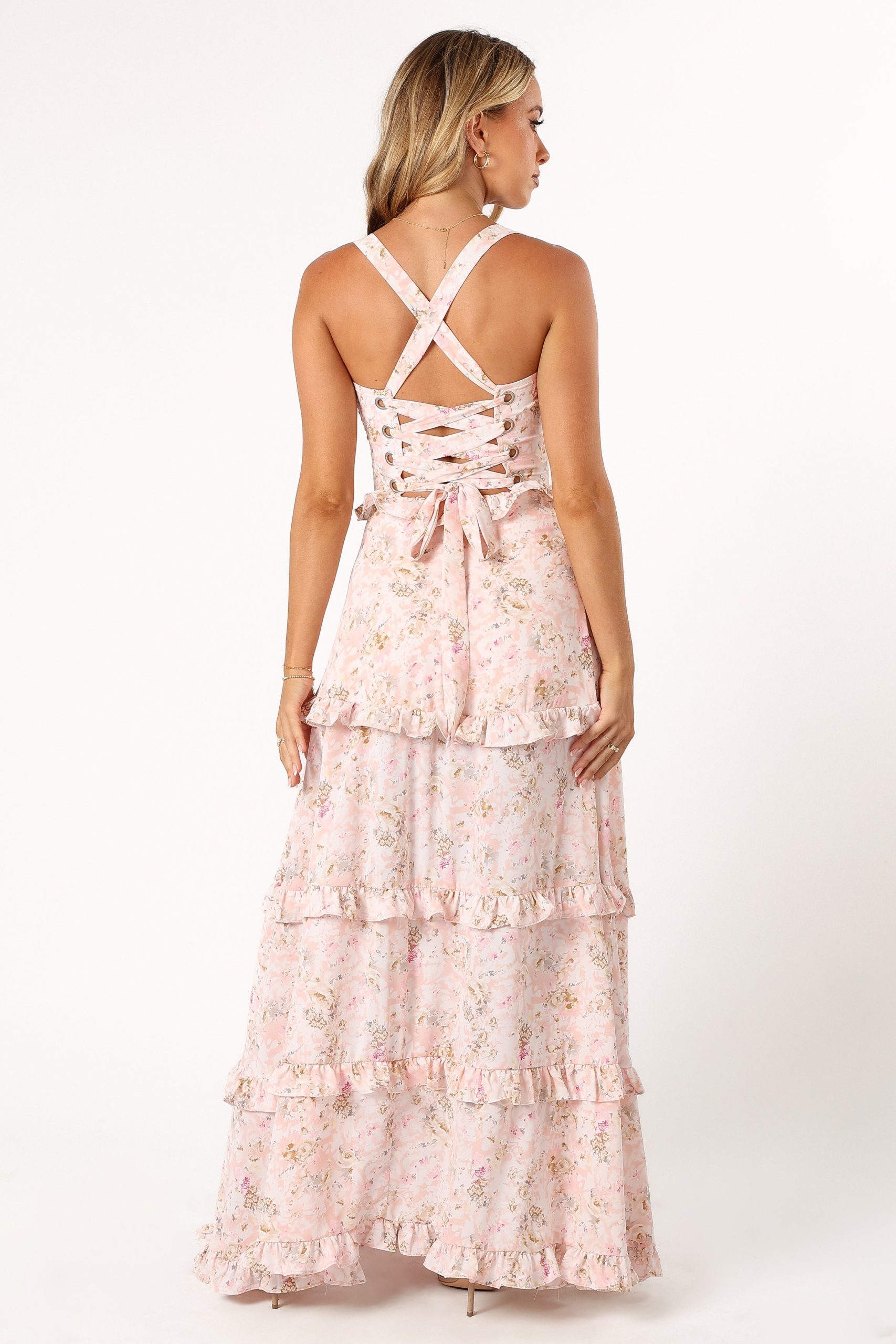 Lillee Tiered Maxi Dress - Pink Floral - Image 8