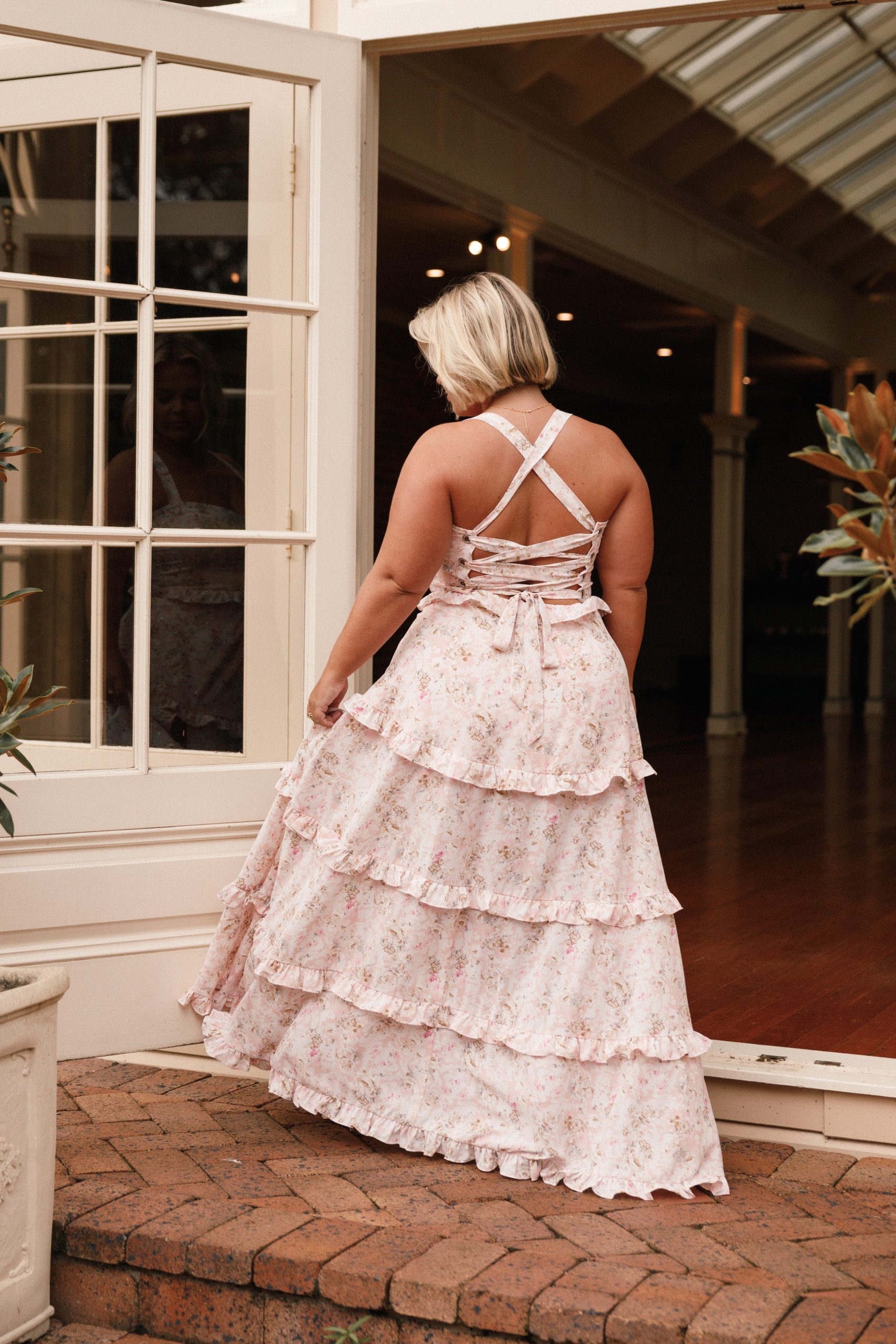 Lillee Tiered Maxi Dress - Pink Floral - Image 3