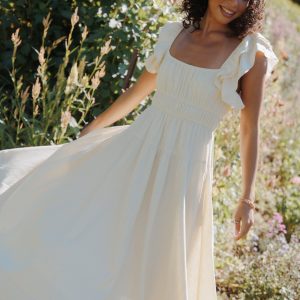 Linda Midi Dress - Butter Yellow