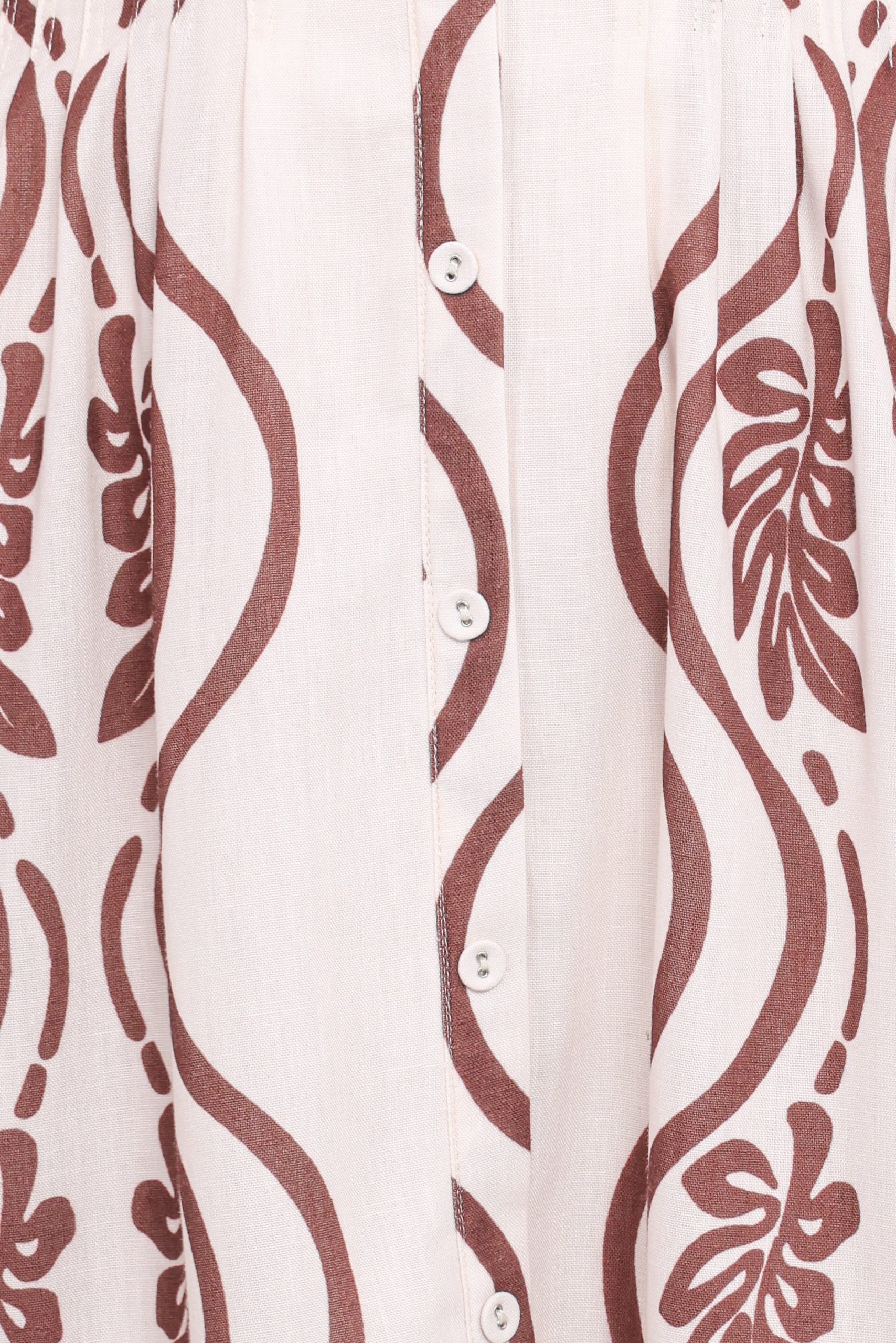 Lira Long Sleeve Midi Dress - Brown Print - Image 5