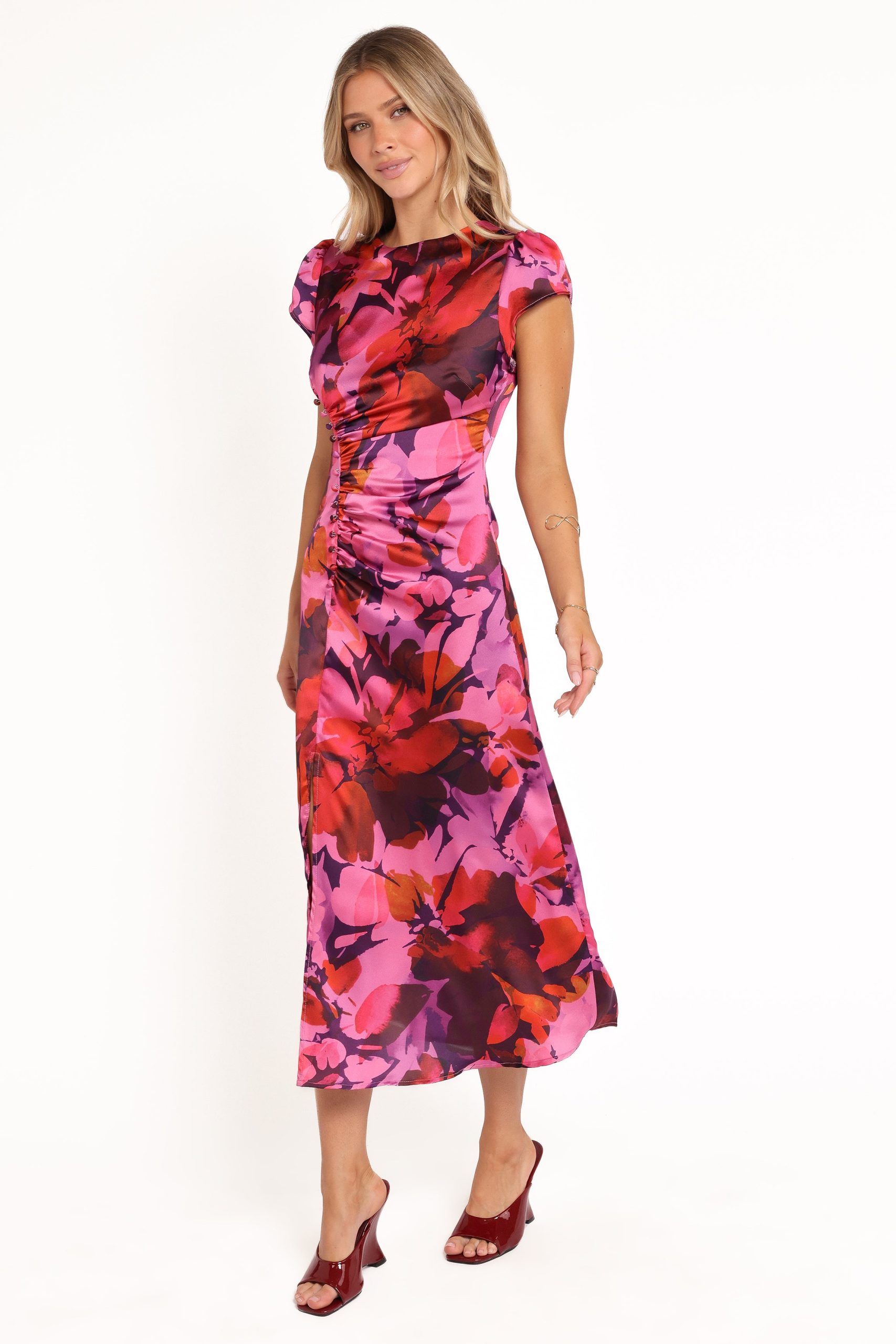 Lisbeth Midi Dress - Magenta Floral - Image 3