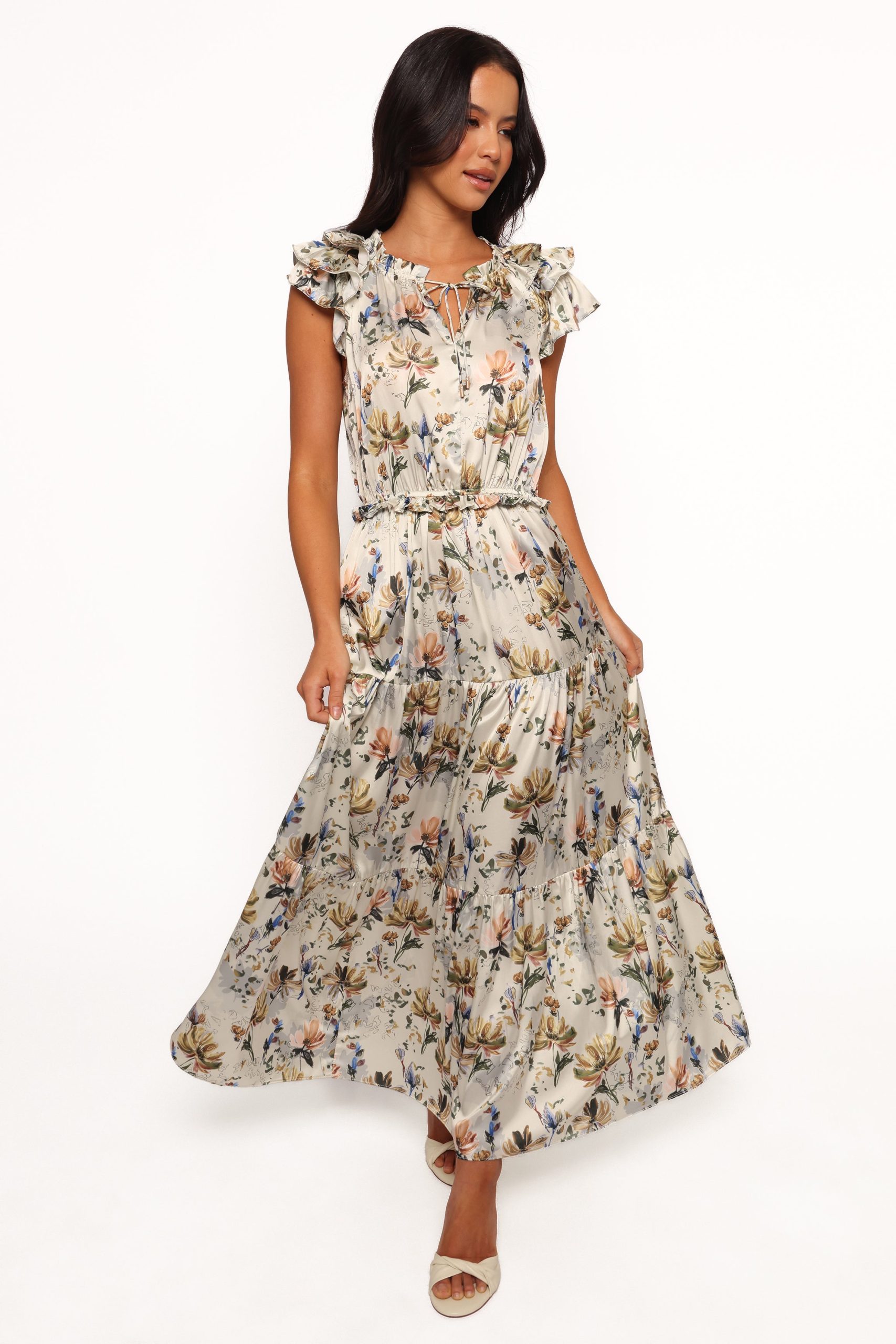 Lizzie Midi Dress - Cream Floral - Image 3