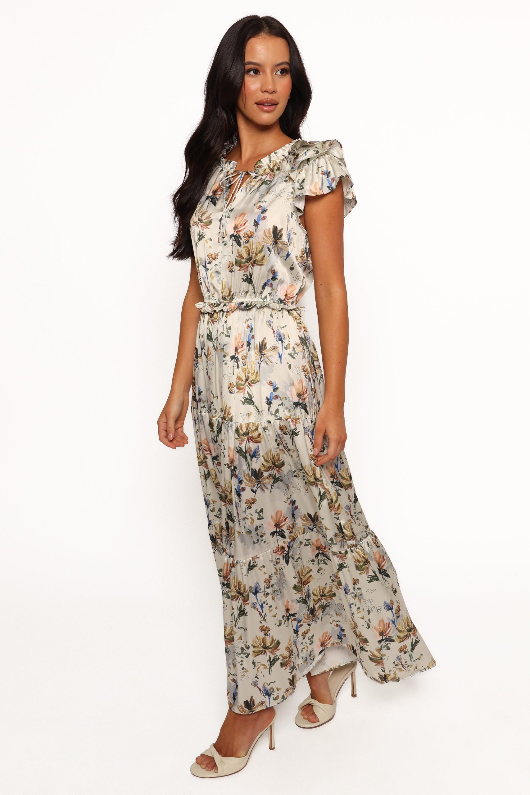 Lizzie Midi Dress - Cream Floral - Image 4