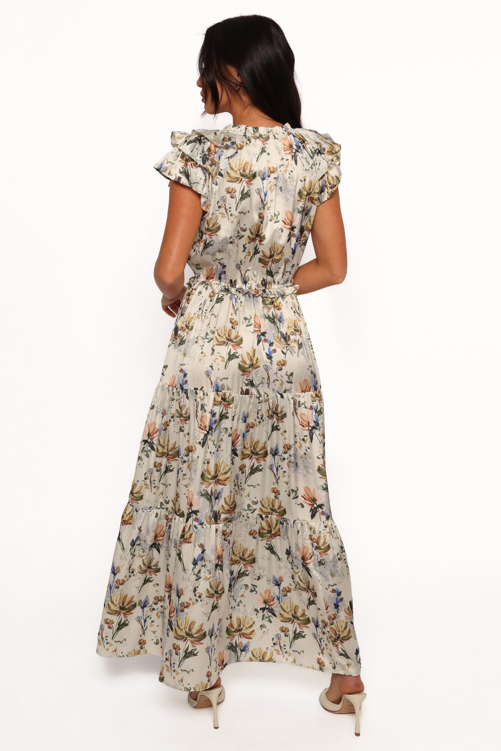 Lizzie Midi Dress - Cream Floral - Image 5