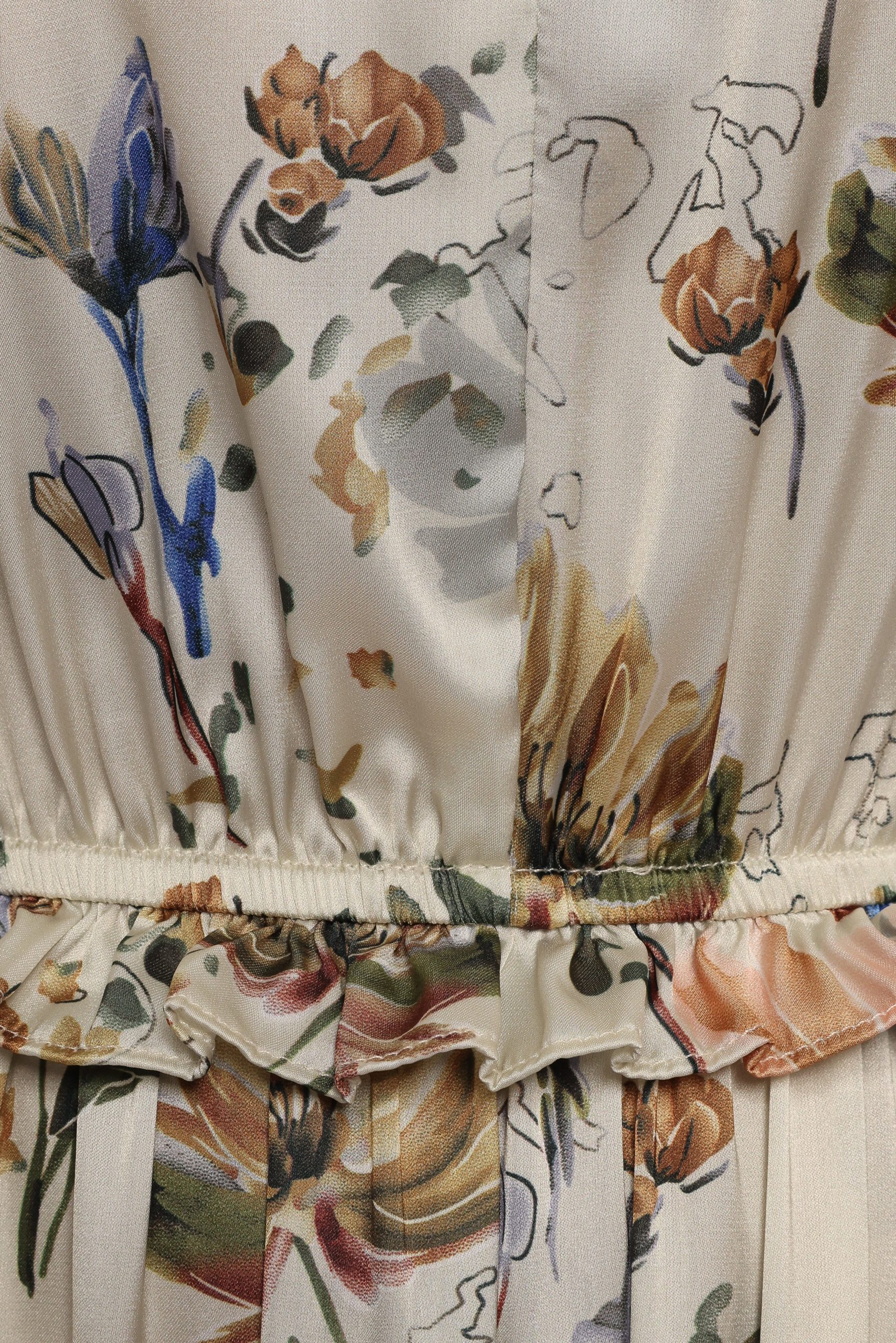 Lizzie Midi Dress - Cream Floral - Image 8