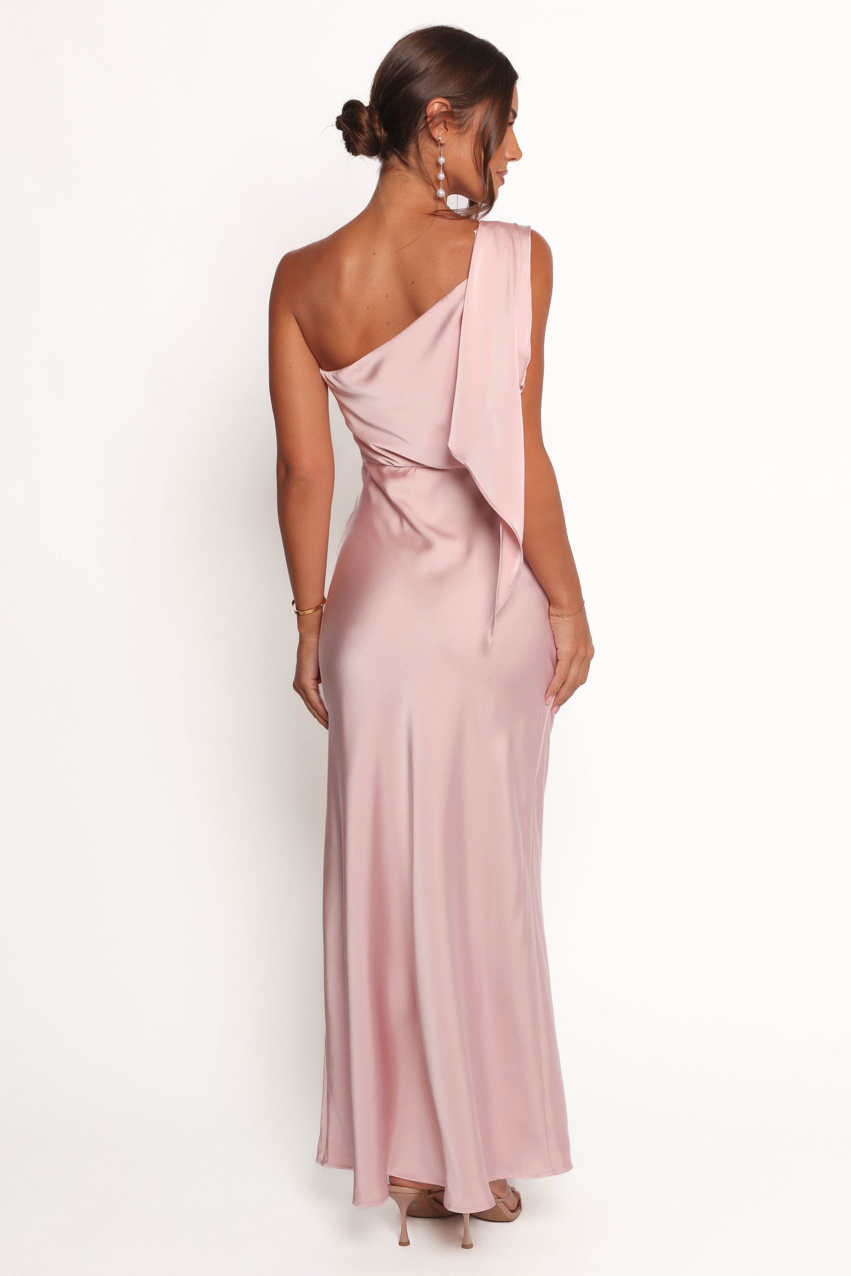 Lolana Draped One Shoulder Dress - Pale Pink - Image 5