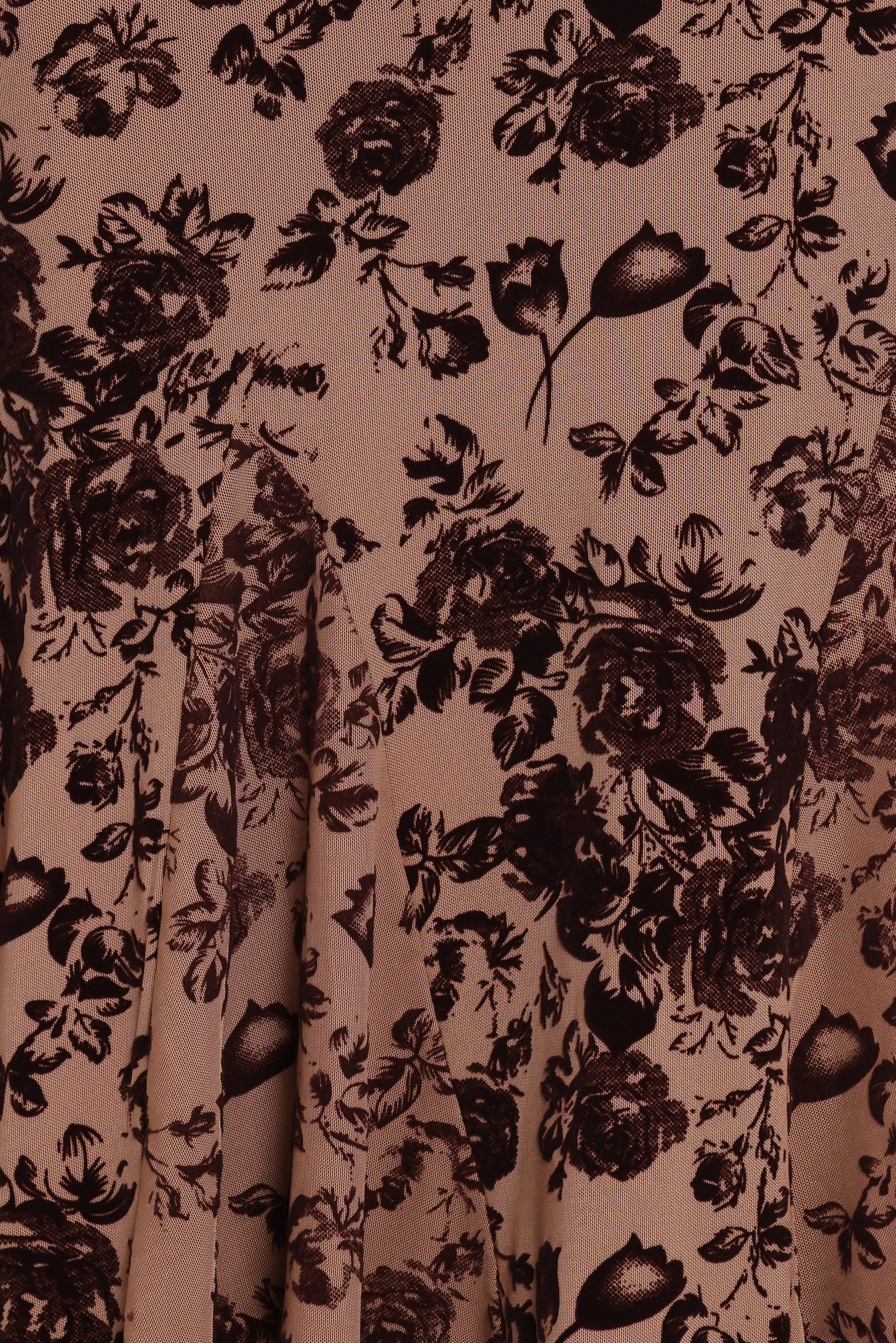 Lolita Midi Dress - Brown Floral - Image 6