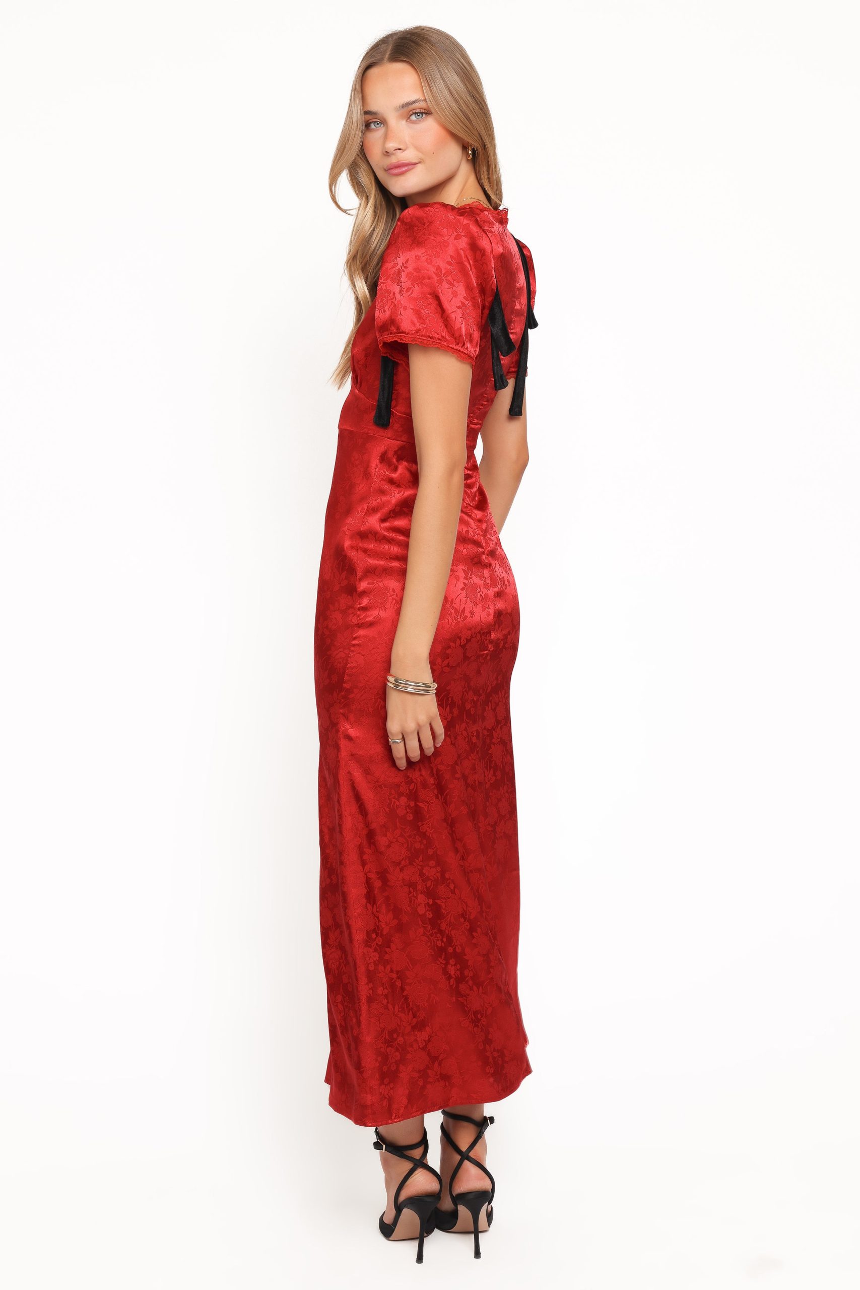 Lomandra Maxi Dress - Red Jacquard - Image 5