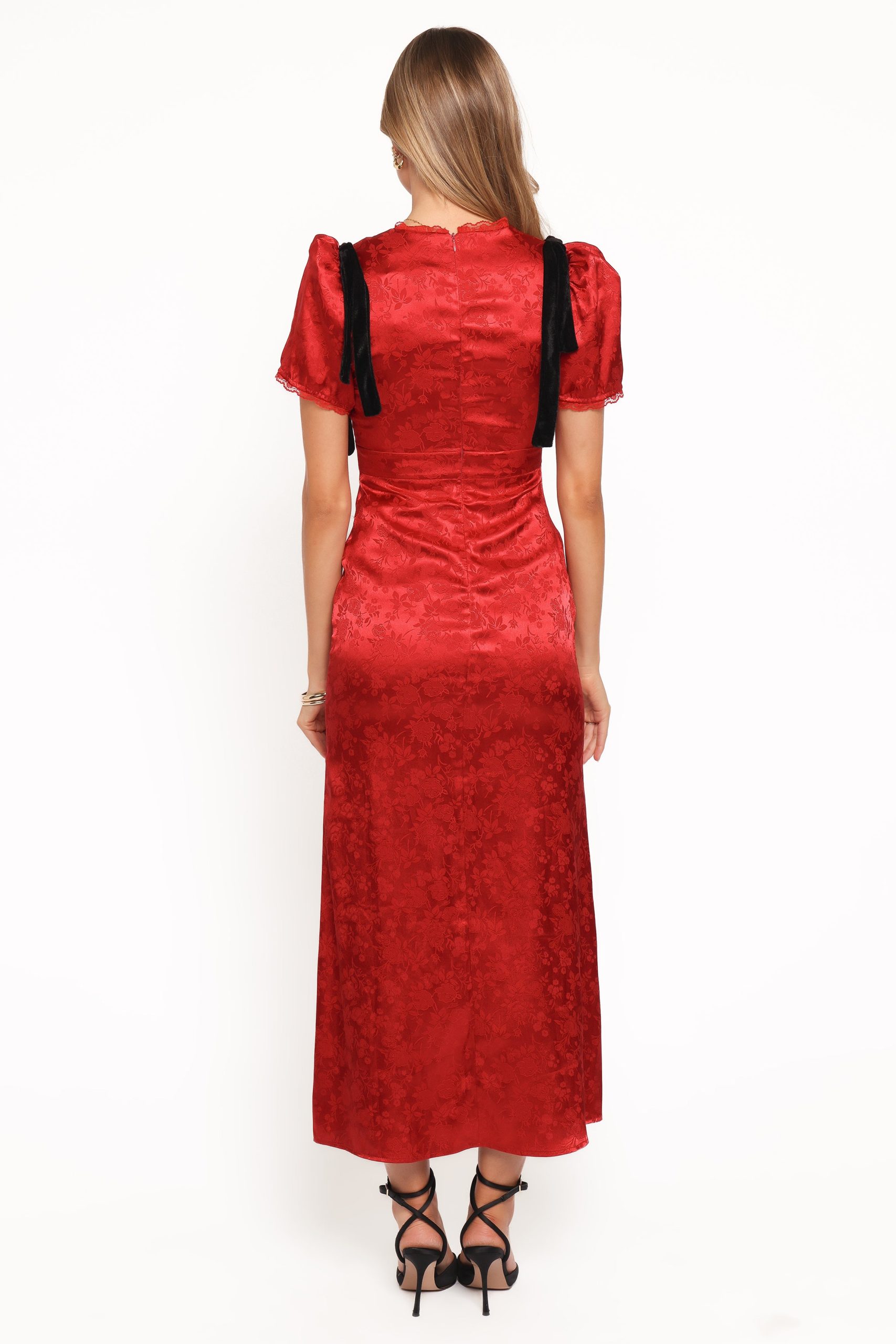 Lomandra Maxi Dress - Red Jacquard - Image 4