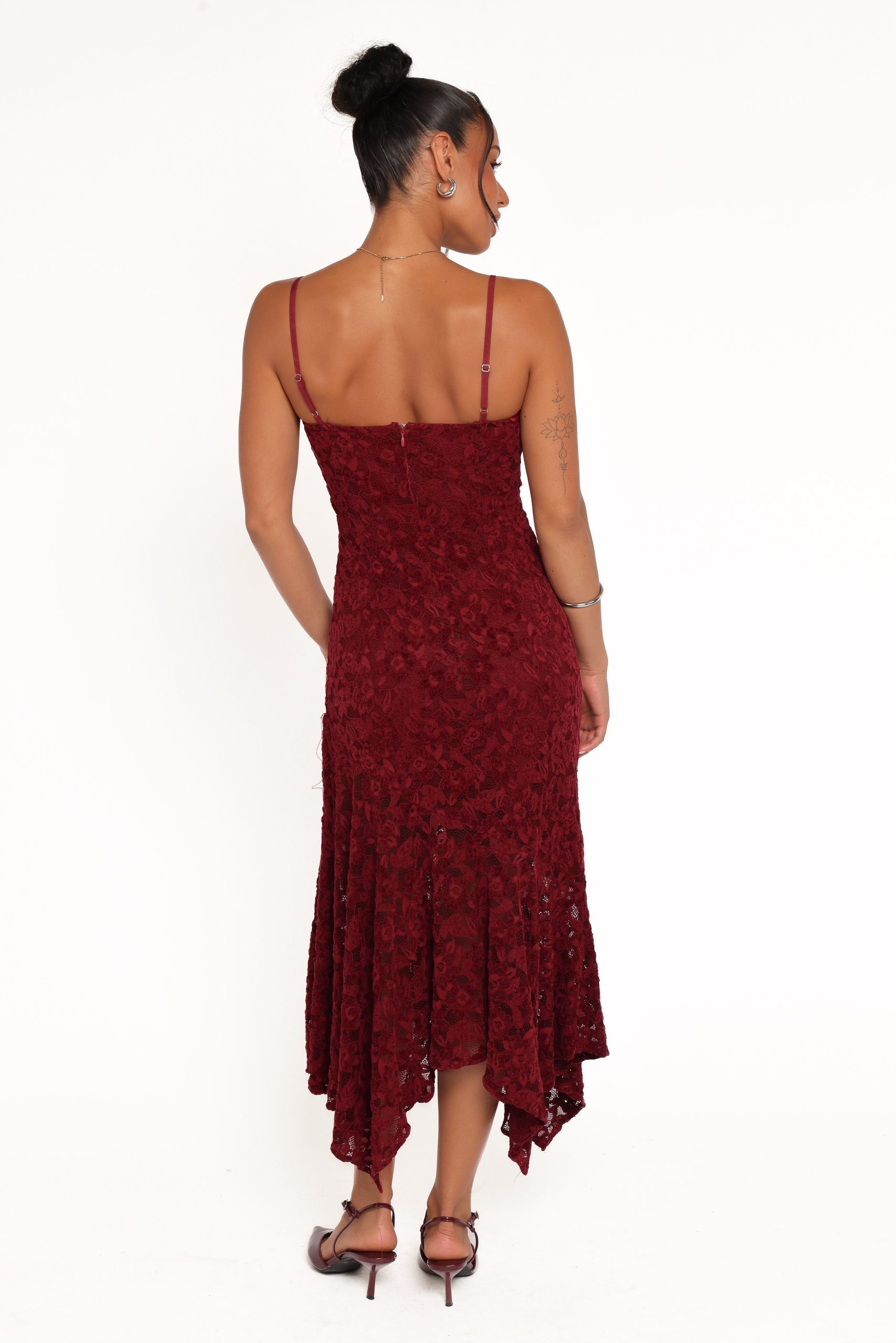 Lorde Midi Dress - Burgundy Lace - Image 5