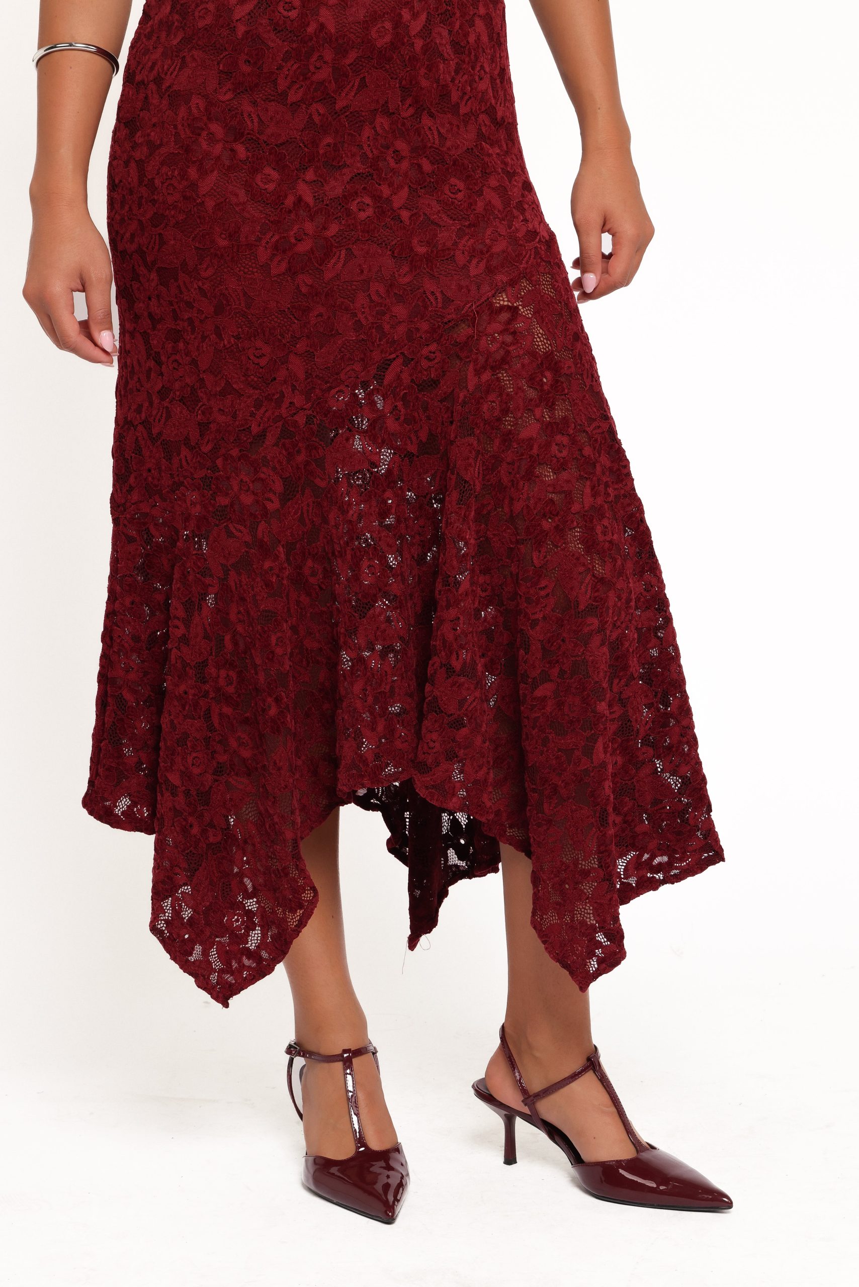 Lorde Midi Dress - Burgundy Lace - Image 6