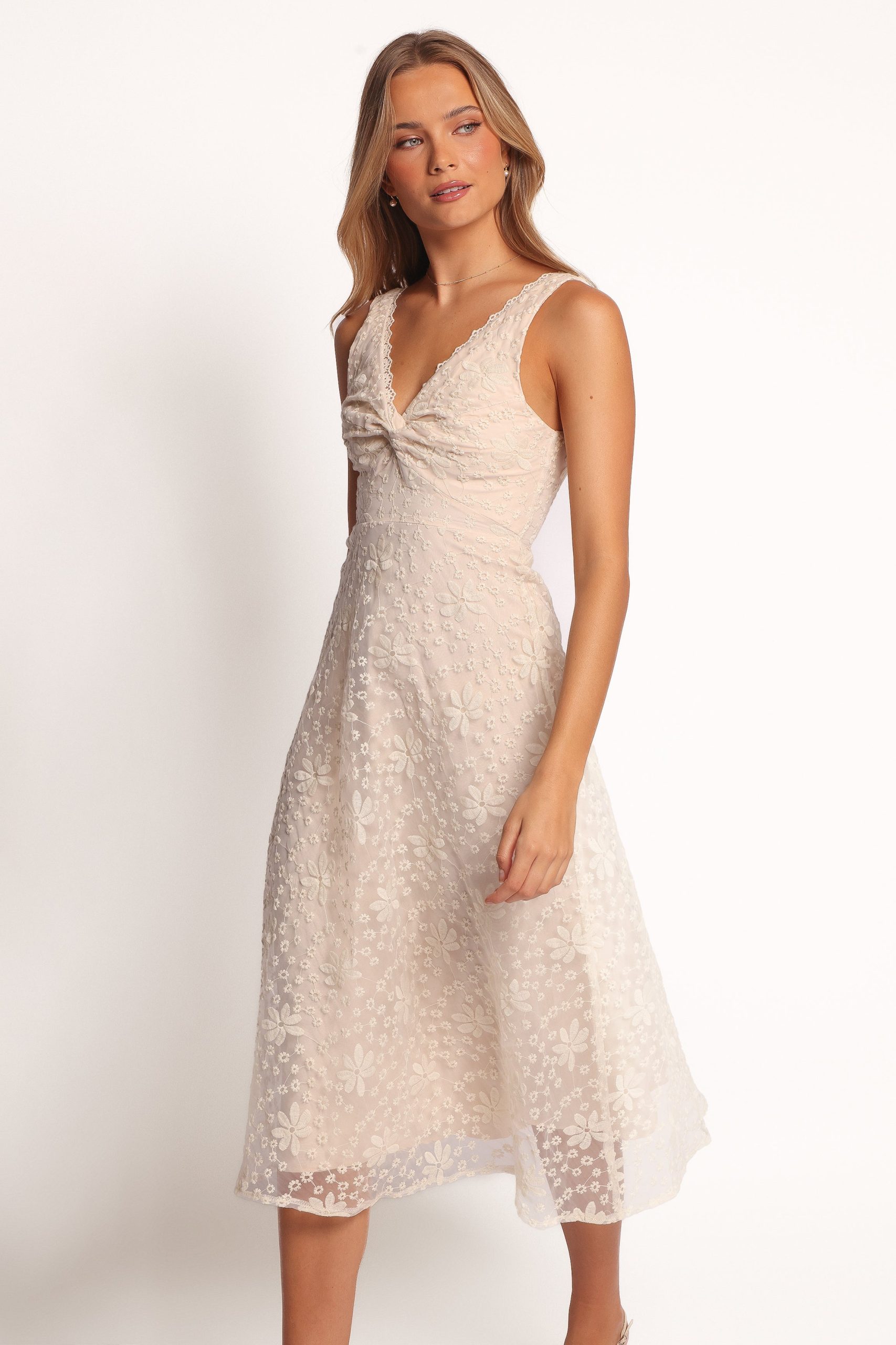 Louise Midi Dress - Cream - Image 3