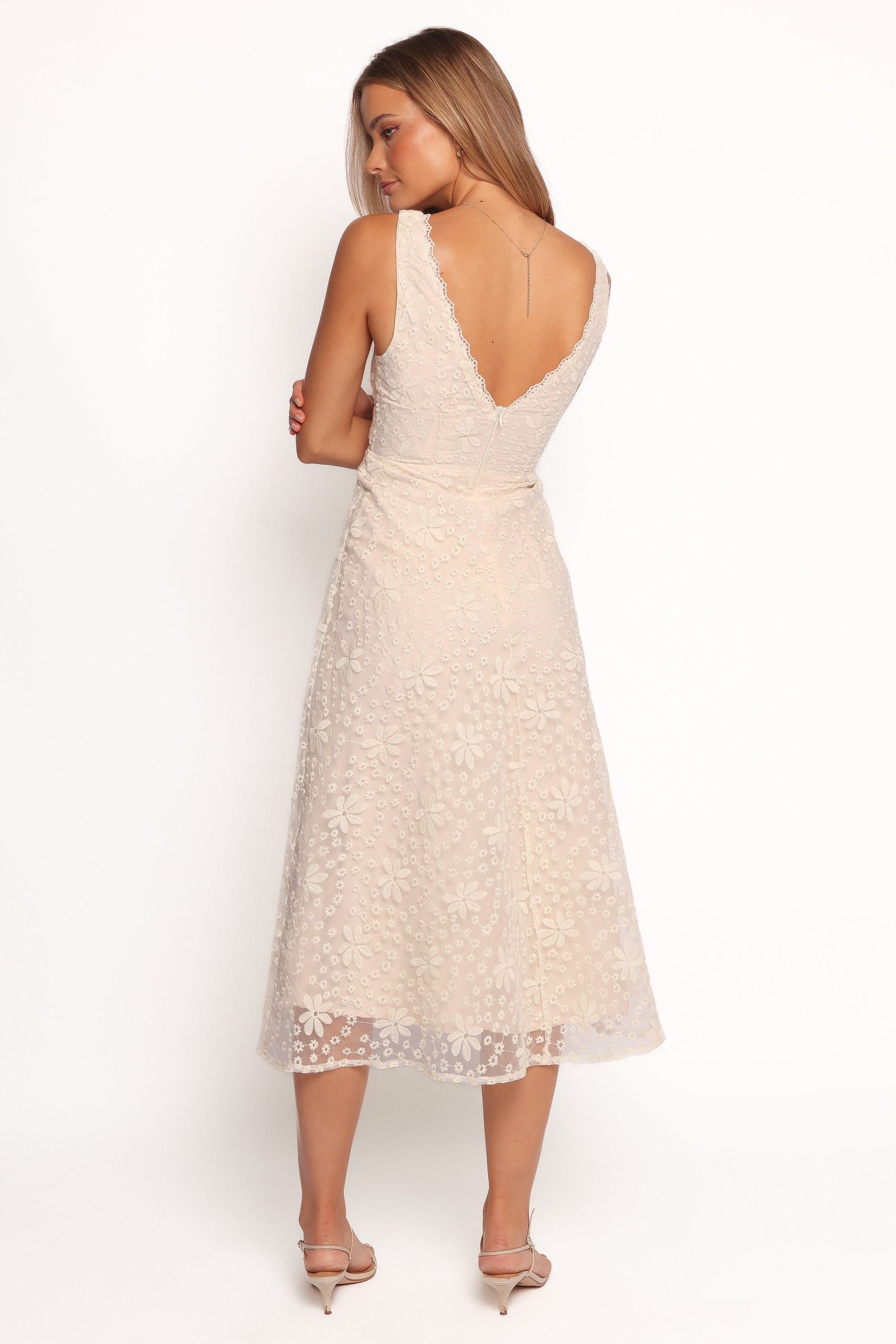 Louise Midi Dress - Cream - Image 4