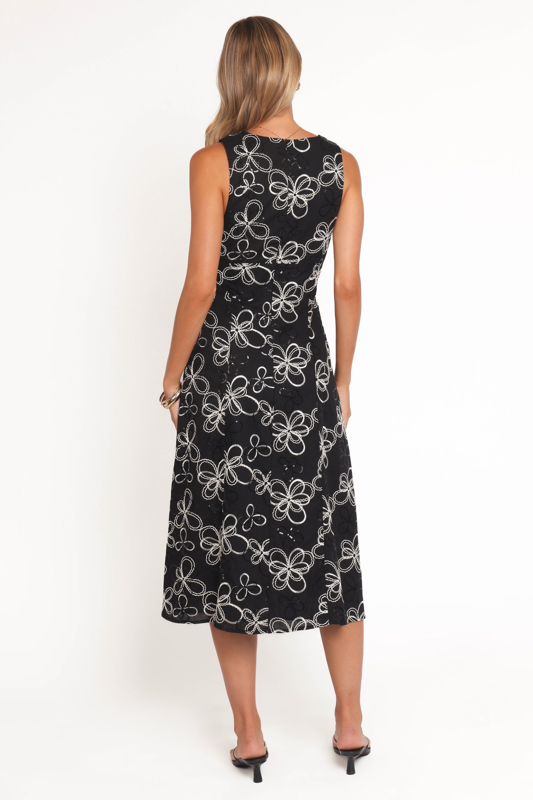 Loven Midi Dress - Black/White - Image 5