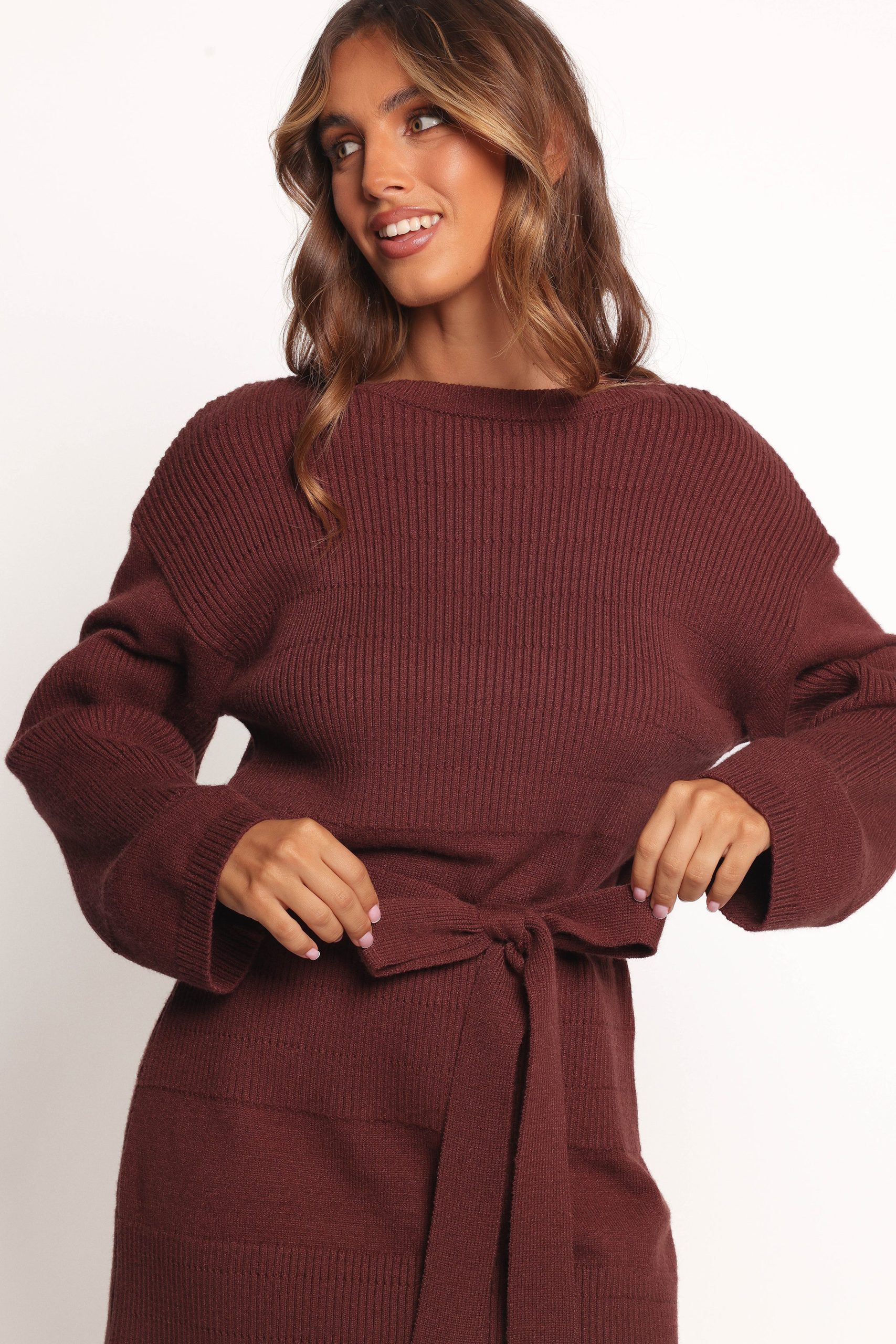 Lucca Mini Sweater Dress - Chocolate Brown - Image 6