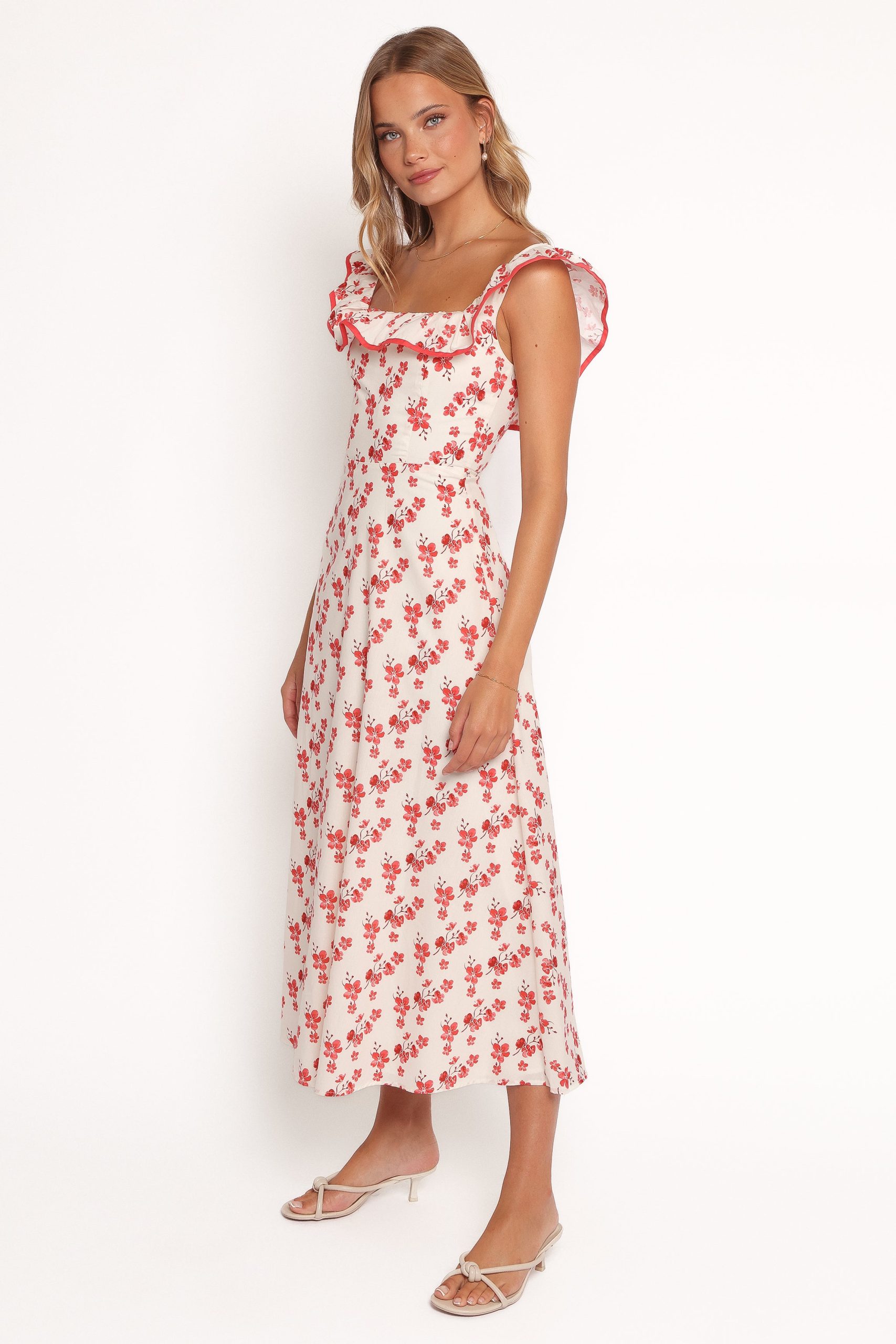 Lucille Maxi Dress - Red Floral - Image 3