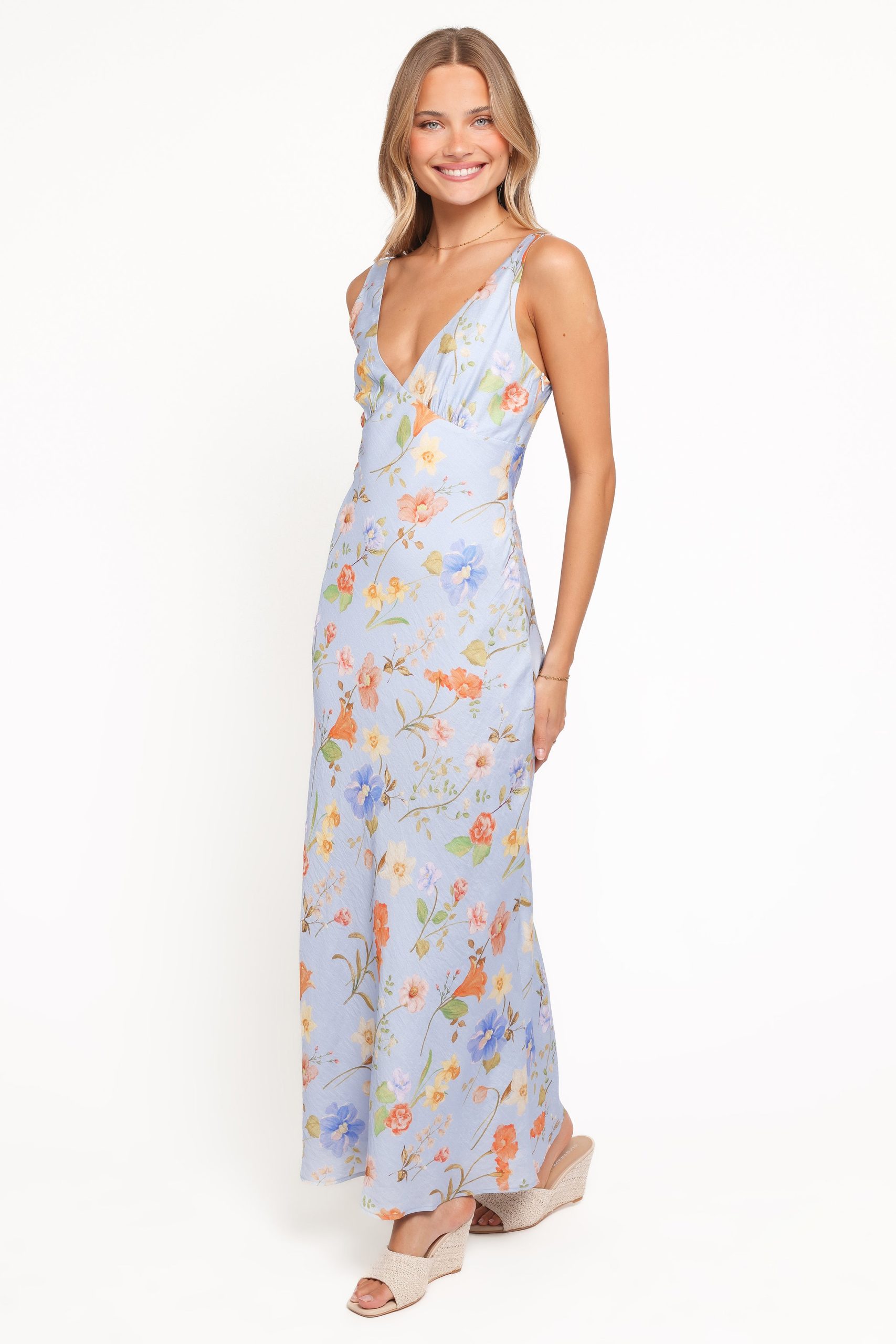 Lunaria Maxi Dress - Blue Floral - Image 3