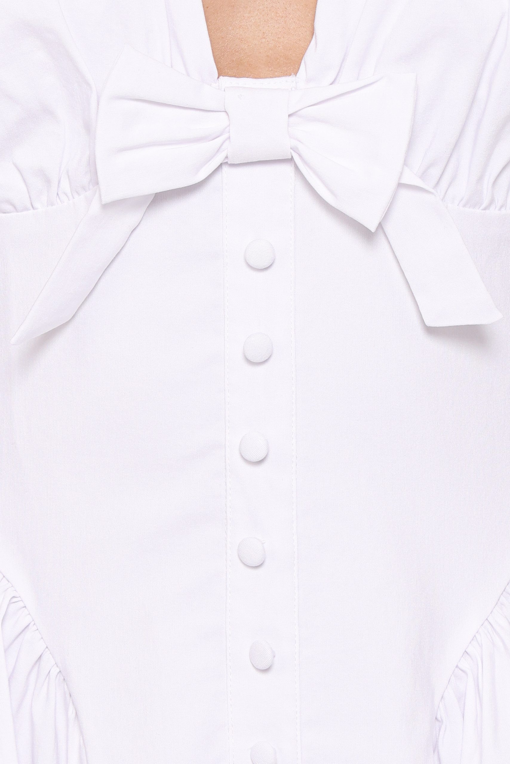 Lyssa Bow Front Mini Dress - White - Image 8