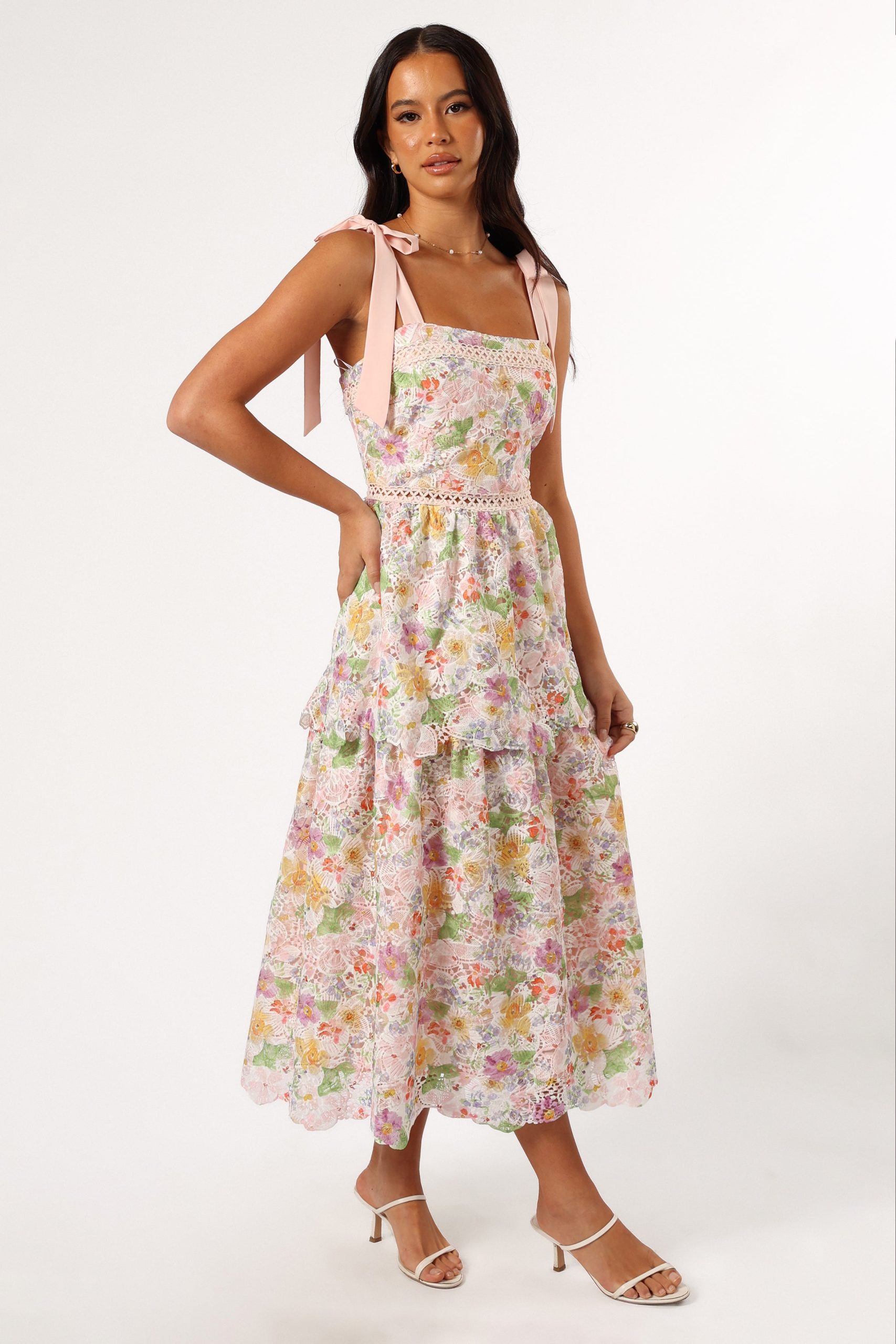 Maddy Midi Dress - Light Pink Multi - Image 6