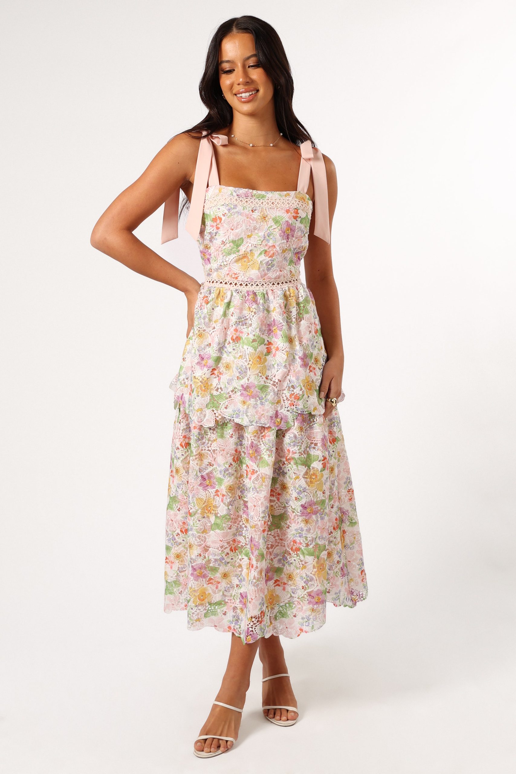 Maddy Midi Dress - Light Pink Multi - Image 3