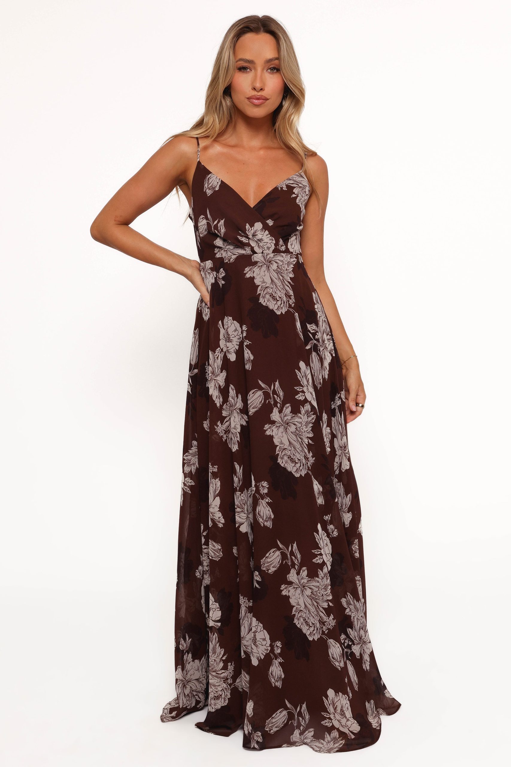 Madilyn Maxi Dress - Brown Floral - Image 2