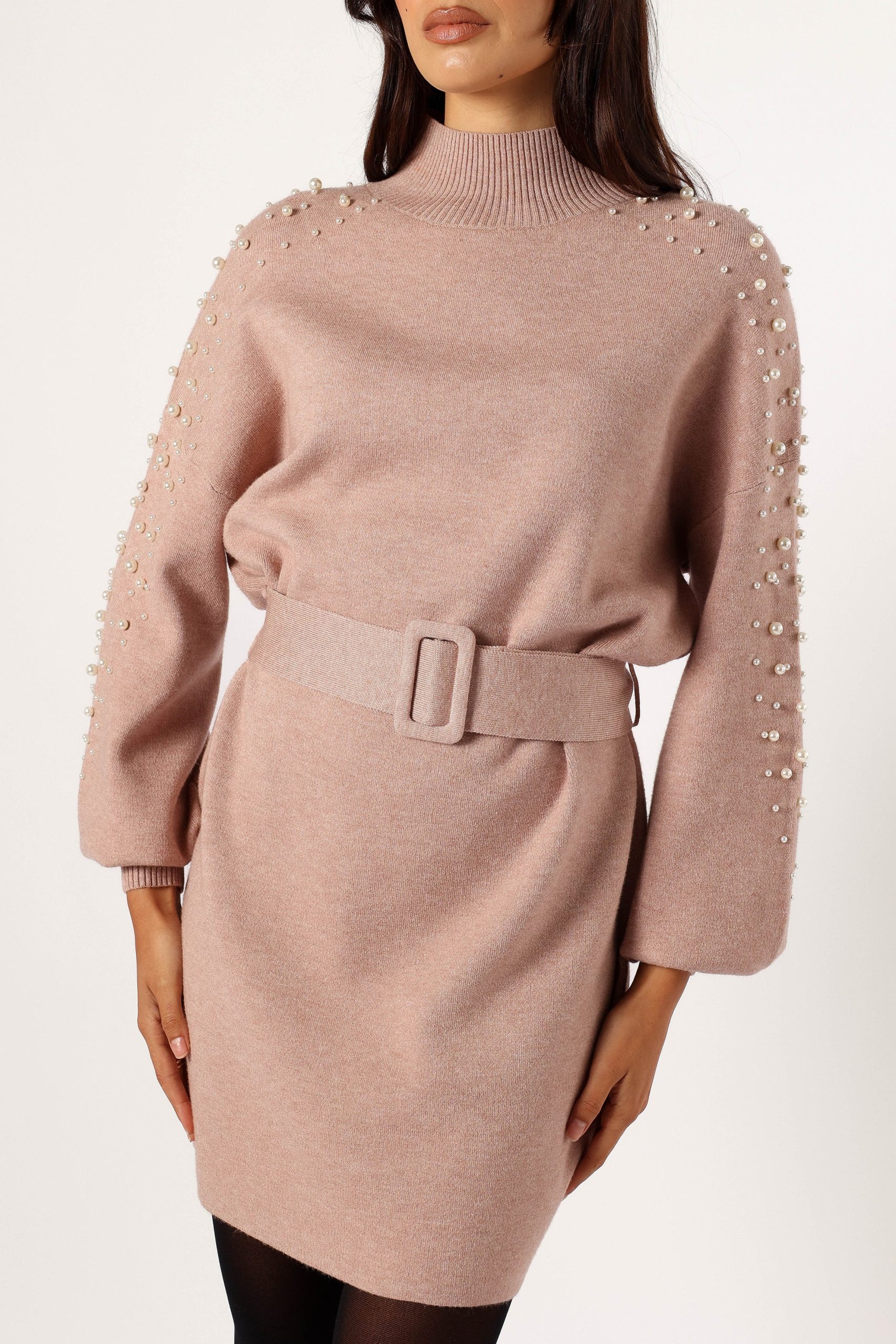 Maeve Long Sleeve Mini Dress - Mocha - Image 6