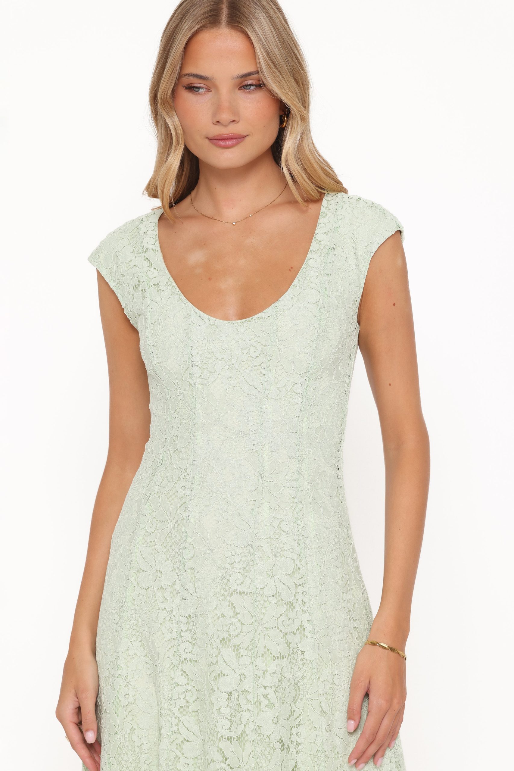 Mapleton Maxi Dress - Sage Green Lace - Image 3