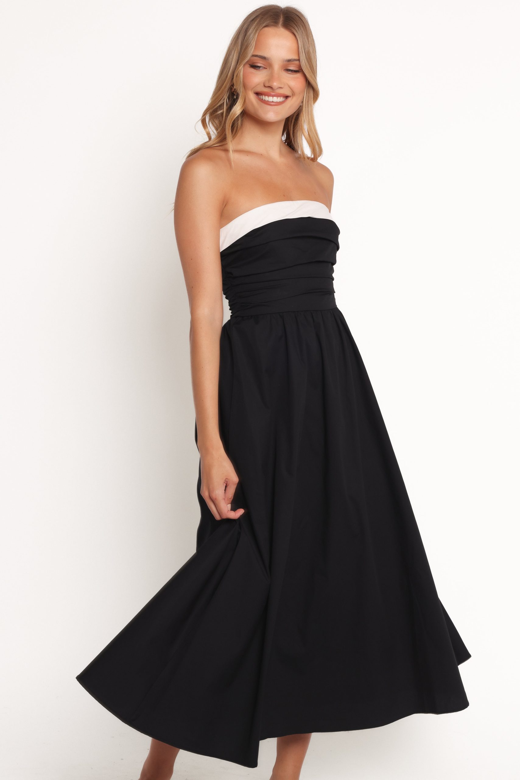Marais Strapless Midi Dress - Black - Image 2