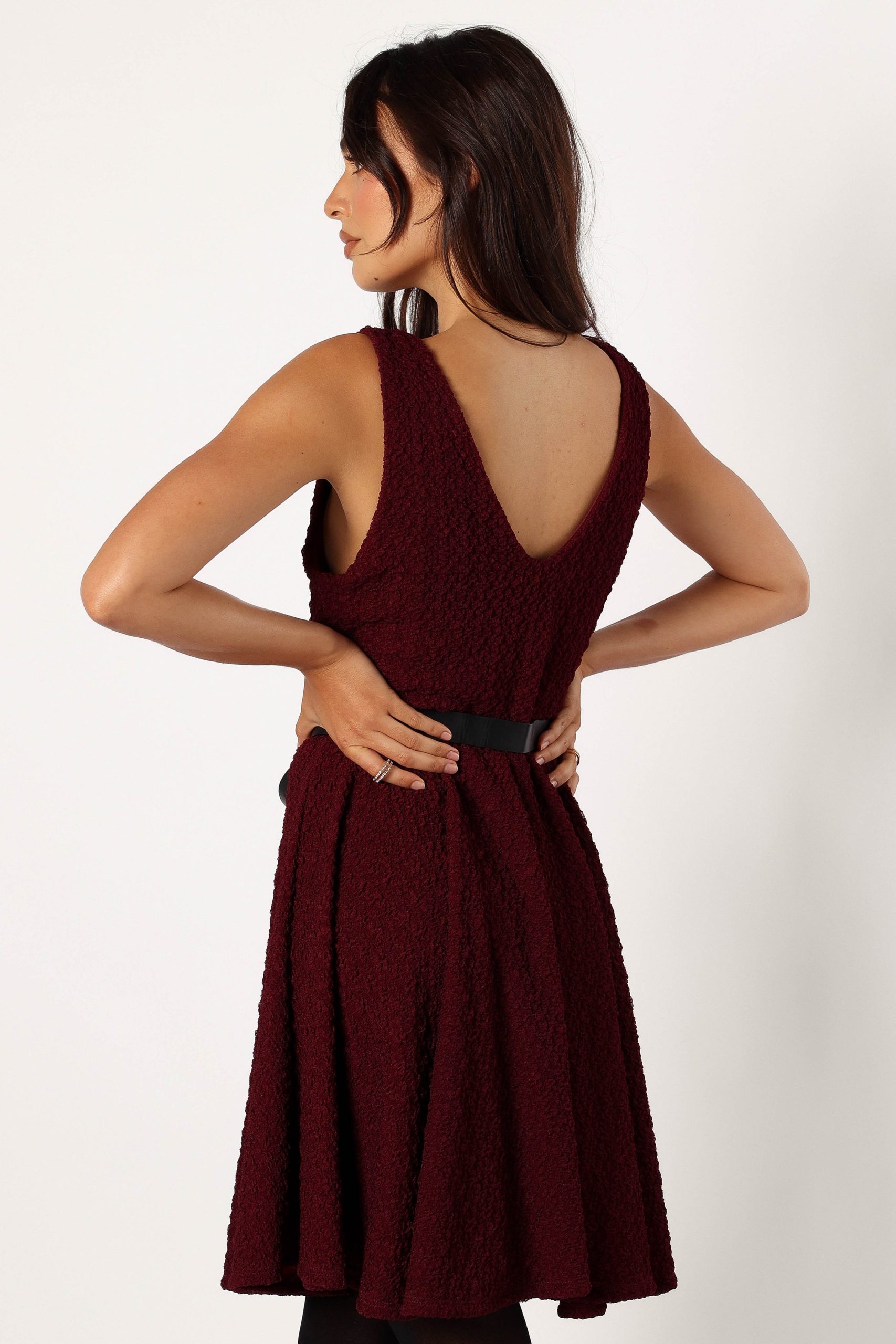 Margaret Mini Dress - Burgundy - Image 3