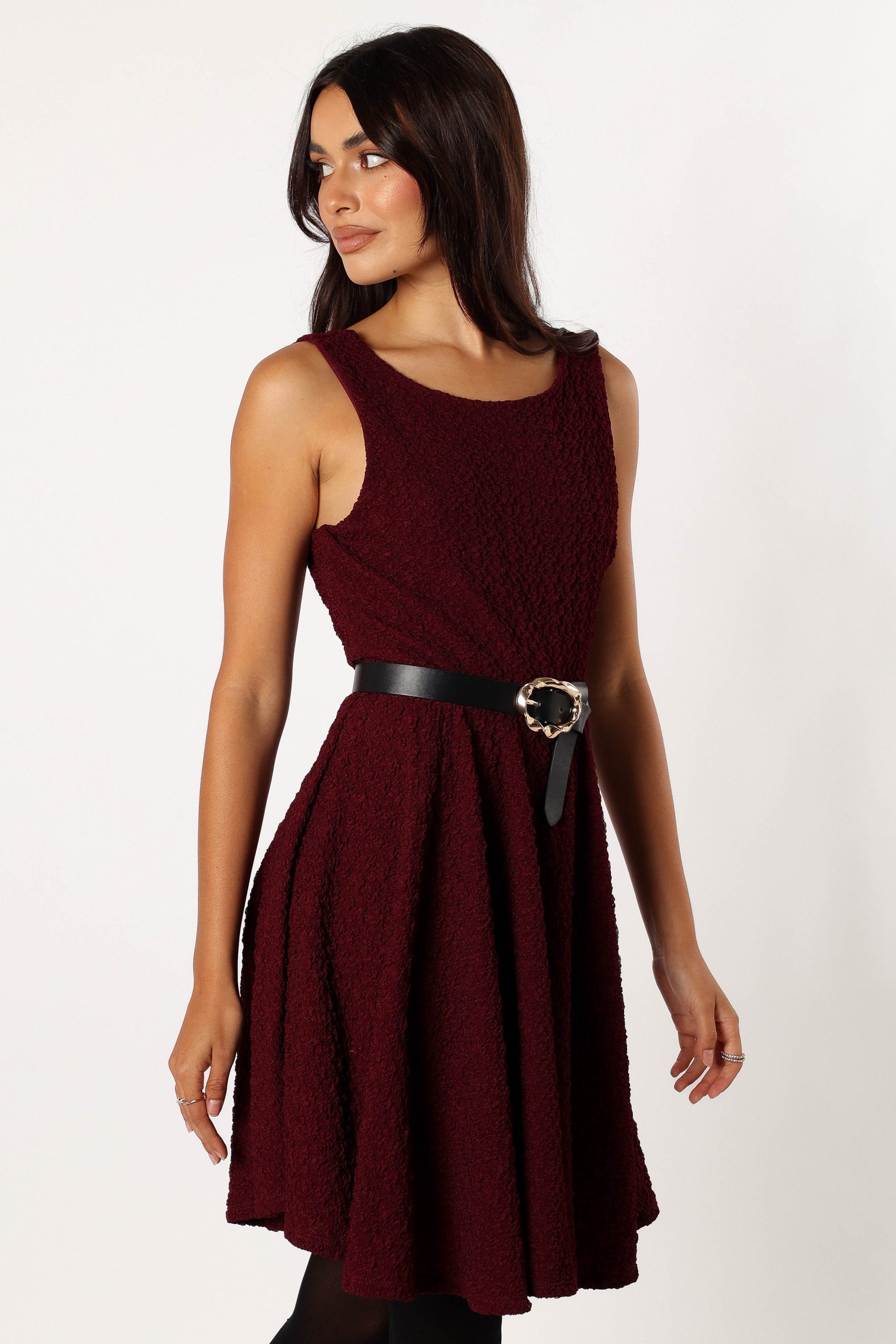 Margaret Mini Dress - Burgundy - Image 4