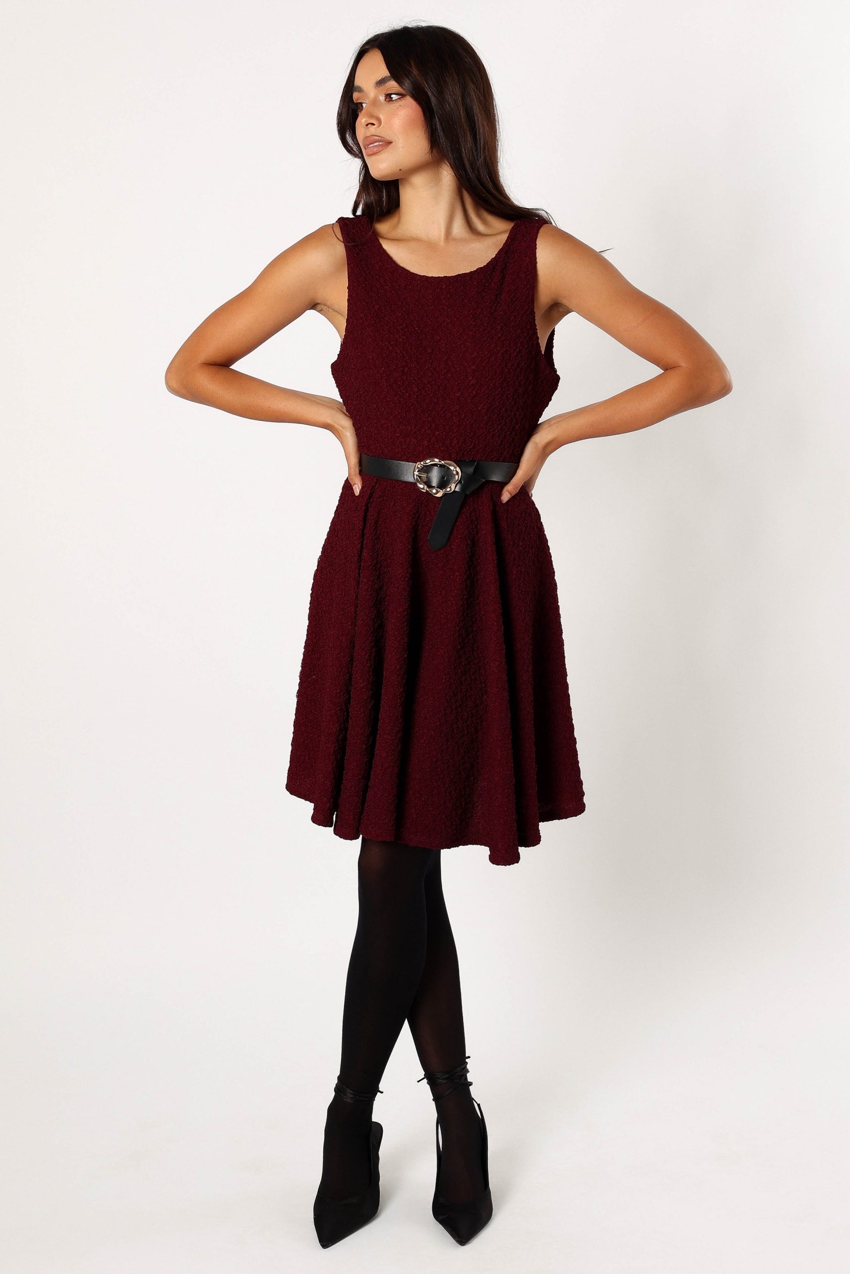 Margaret Mini Dress - Burgundy - Image 5