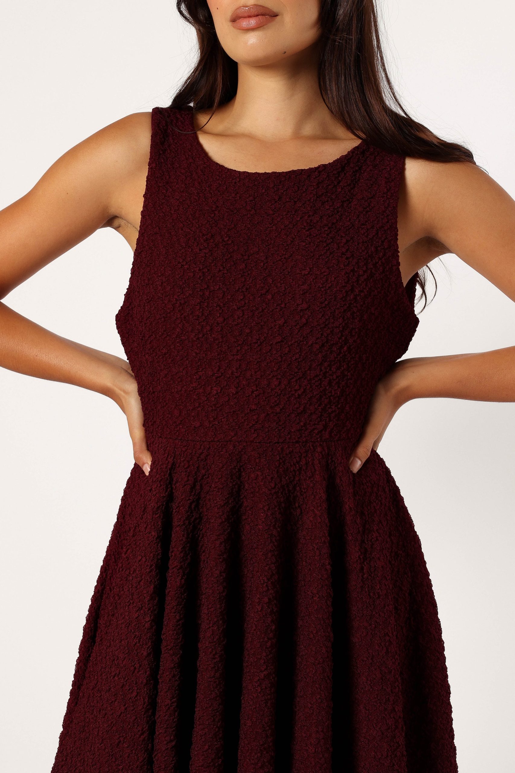 Margaret Mini Dress - Burgundy - Image 7