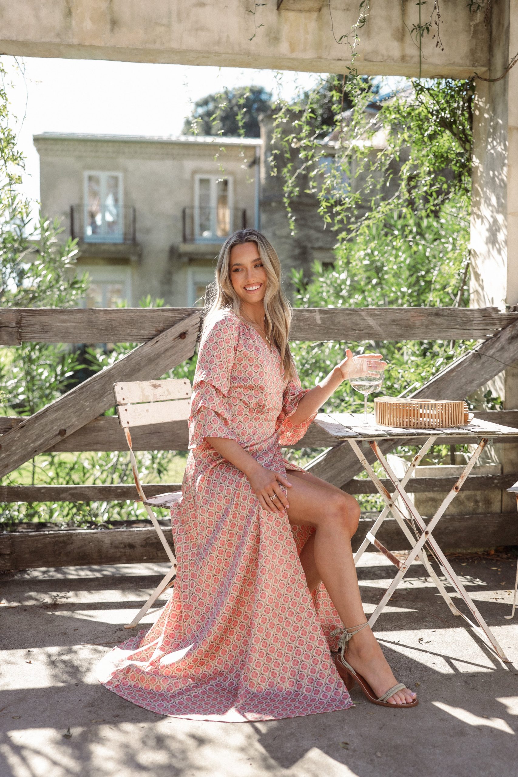 Margot Wrap Maxi Dress - Orange Print - Image 3